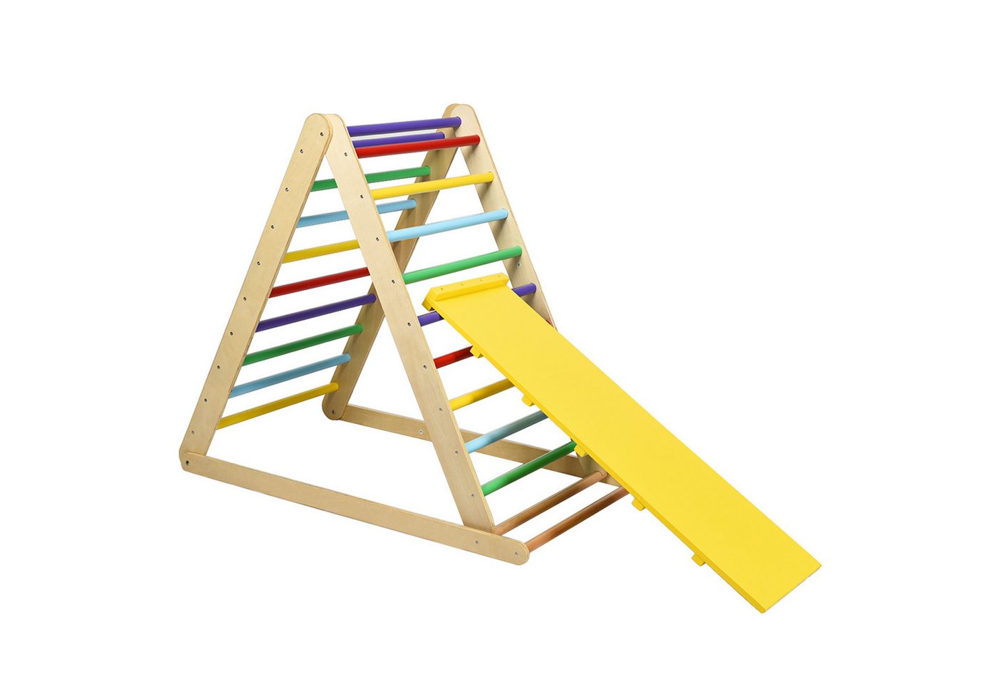 COSTWAY Klettergerüst Kletterdreieck, mit Rampe, aus Holz Bild 5
