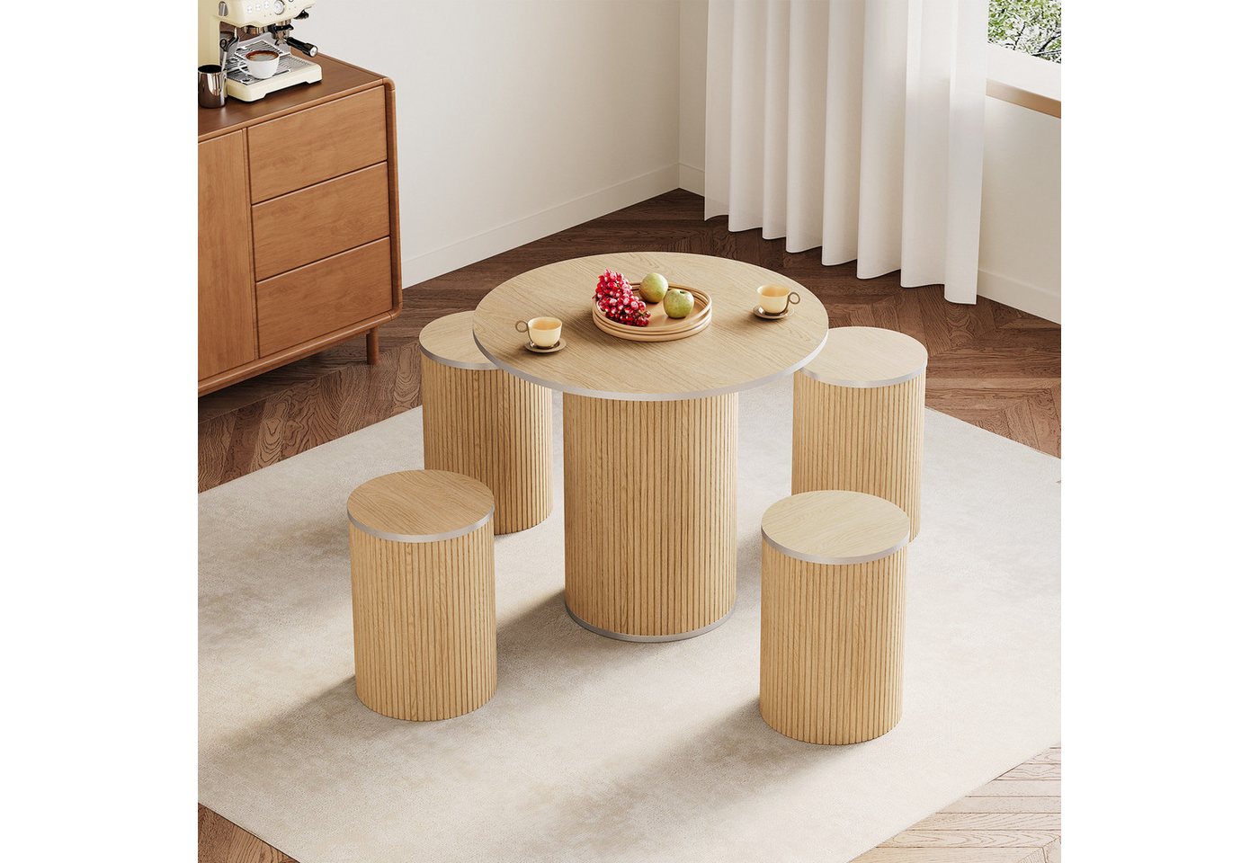 ToteBox Tischsitz 80CM Runder Esstisch und Stühle von 4 Bild 2