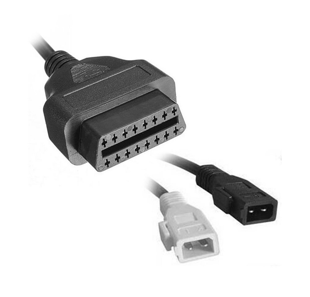 Bolwins D25 Diagnose Adapter Kabel OBD2 16PIN OBD1 2x2PIN f AUDI SKODA SEAT VW Elektro-Kabel, 2×2 Stecker, OBD2 16-Pin Buchse (30 cm), Plug & Play Bild 5