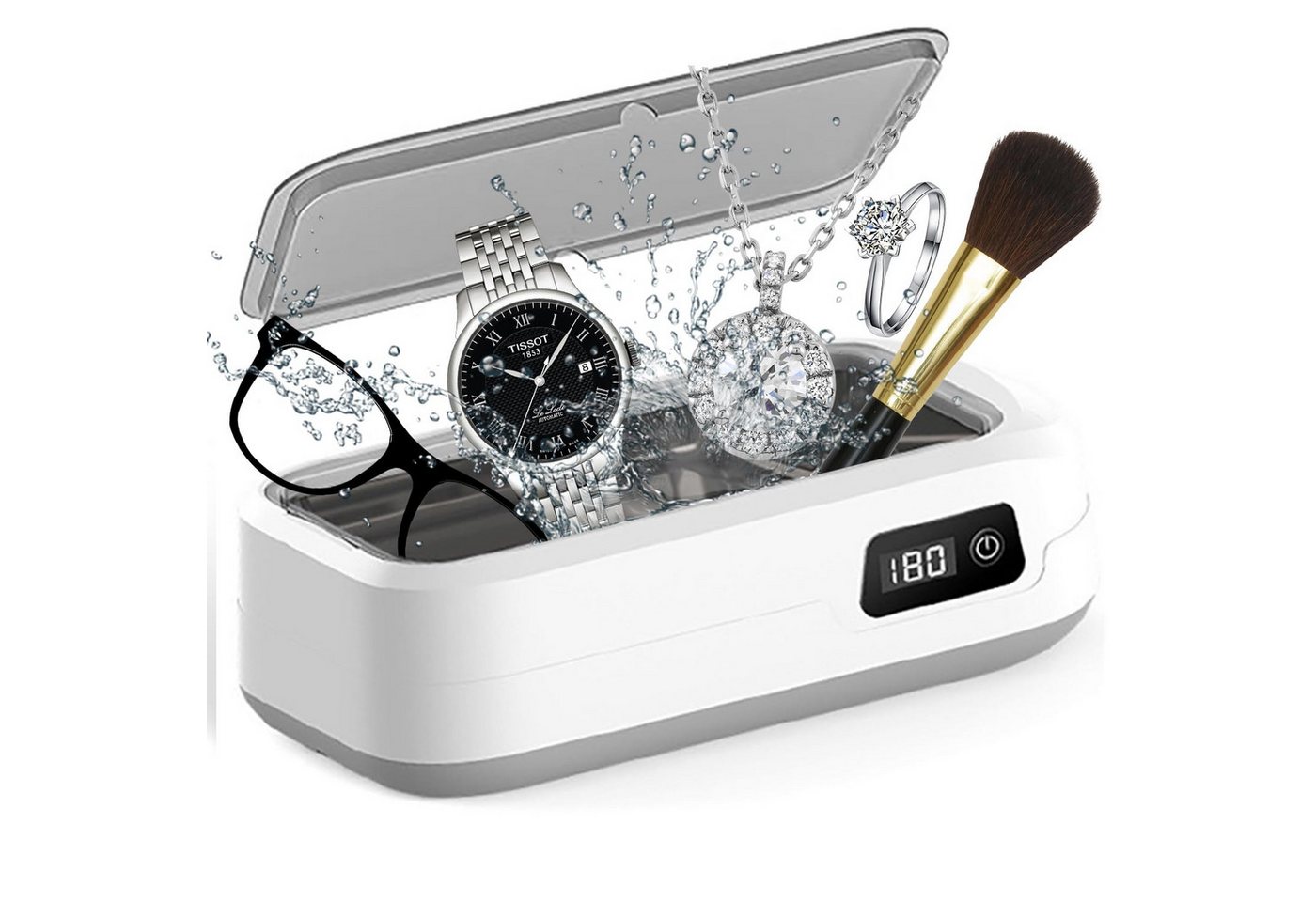 POPOLIC Ultraschallreiniger Ultraschallreinigungsgerät,Ultraschallgerät mit digitalem Timer, 640ml,Ultraschall Reinigungsgerät,Ultraschallreinigungsgerät Brille