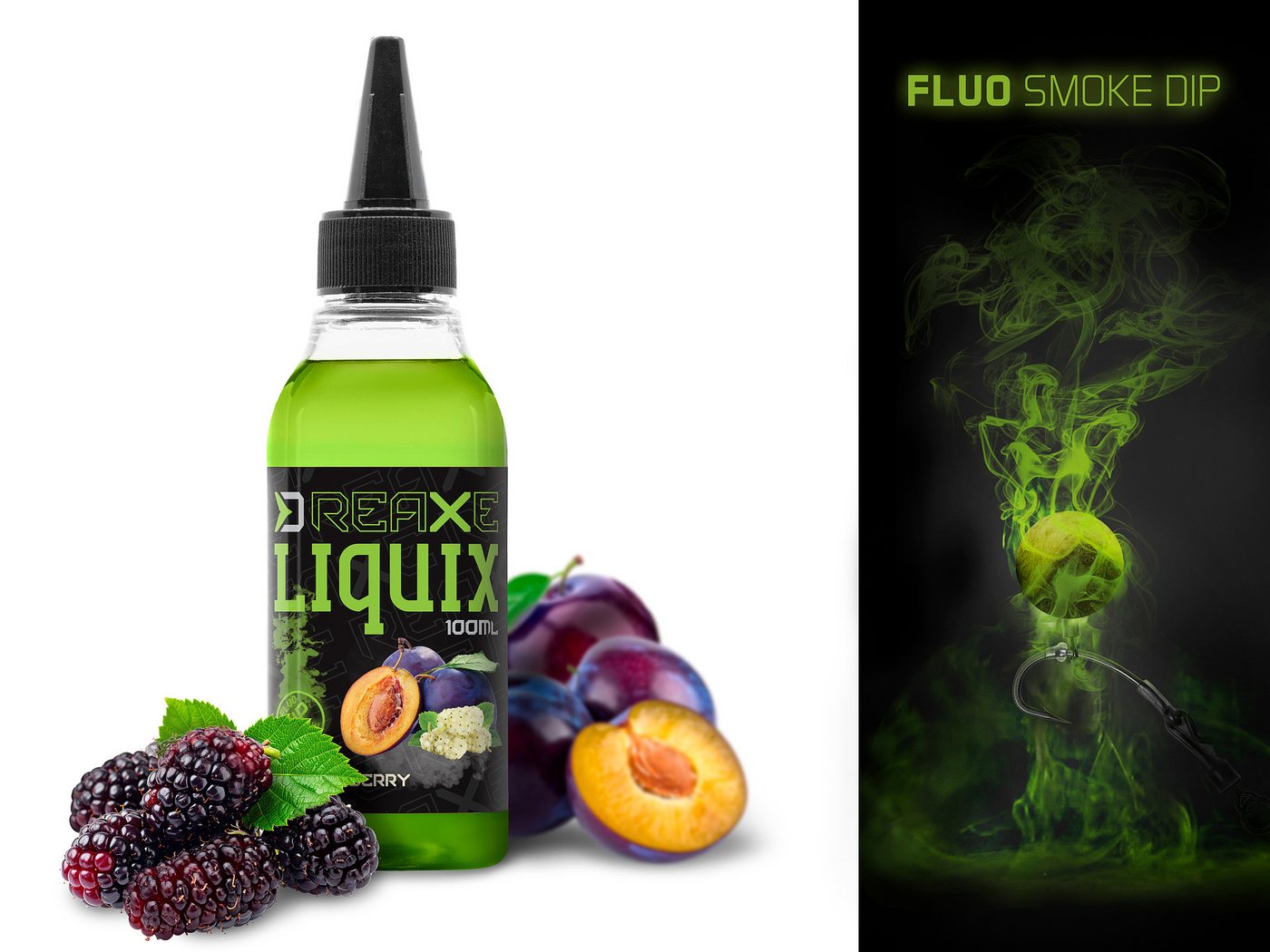 Delphin.sk Kunstköder Fluo dip D SNAX LiquiX 100ml / Pflaume – Maulbeere / Köder, D SNAX LiquiX löst die PVA-Produkte nicht auf