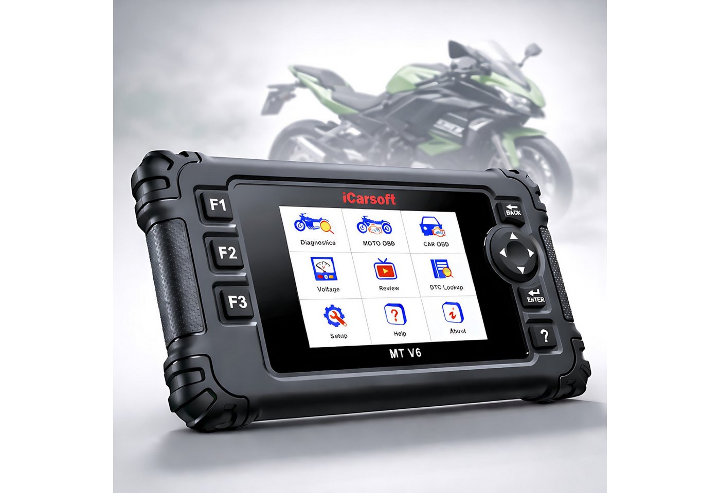 iCarsoft OBD2-Diagnosegerät MT V6 für Kawasaki Motorräder OBD Scanner inkl. Adapter +Updates Bild 5