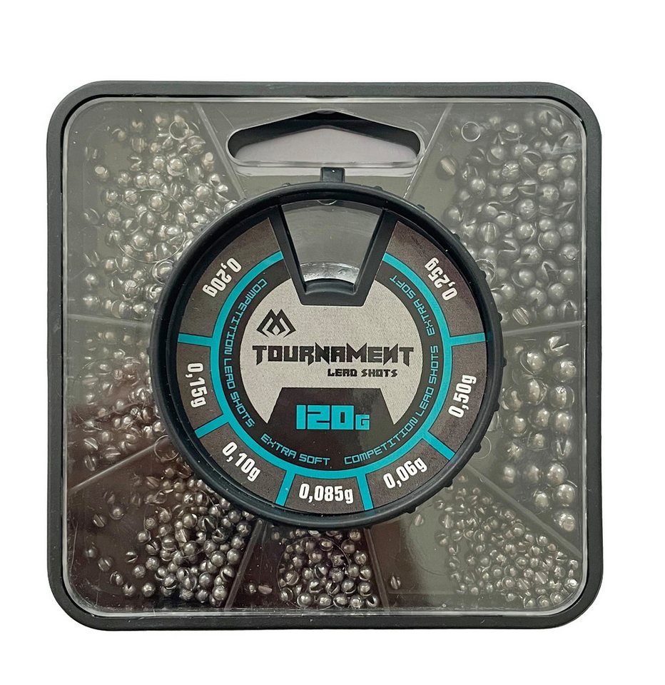 MIKADO Total Fishing Bleischrot Schrot - TOURNAMENT - 120g SET - Gewichte Stippen Posen Angeln