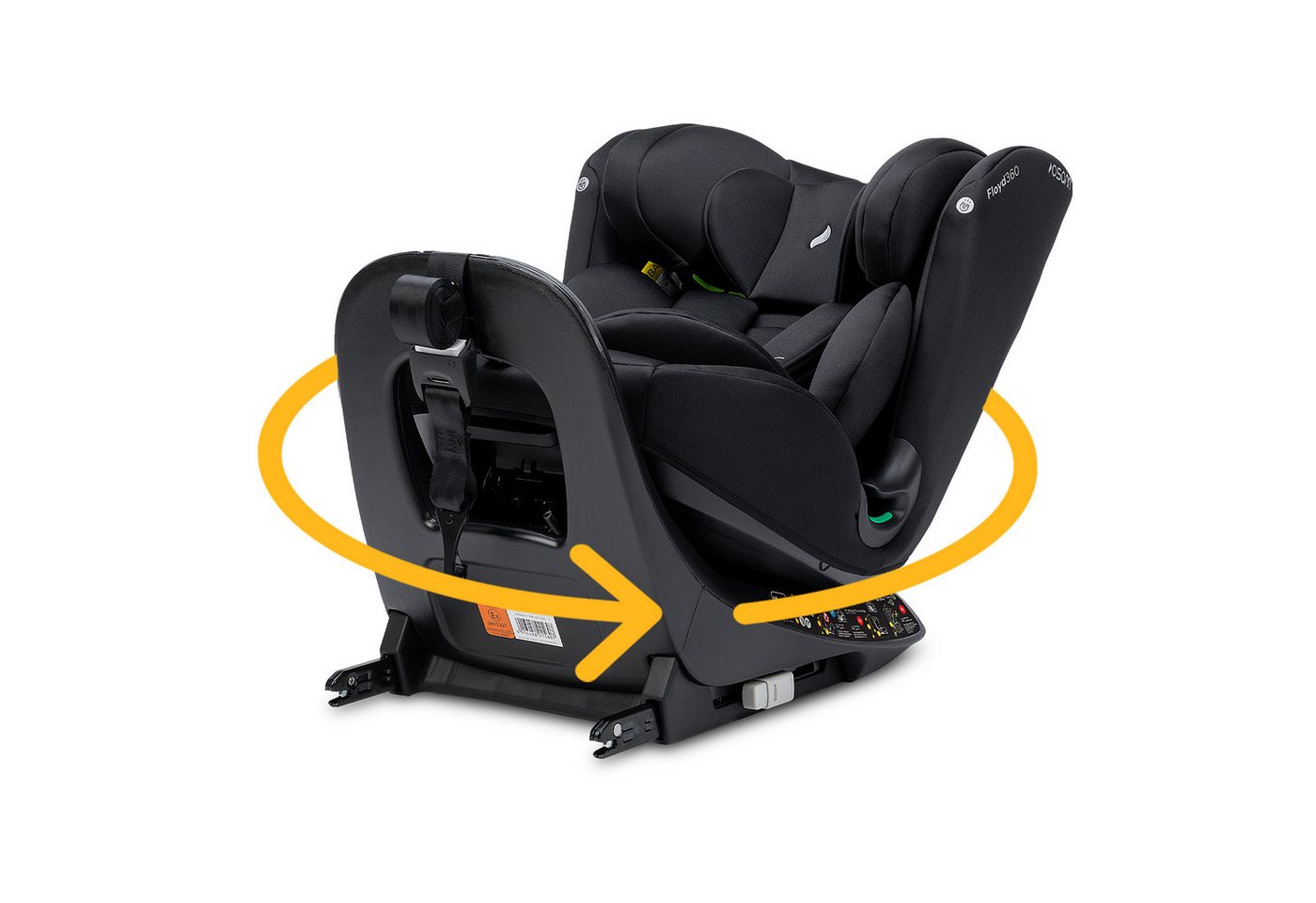 Osann Autokindersitz Floyd360, 360 Grad drehbarer Kindersitz mit Isofix, ab: Geburt, bis: 12 Jahre, ab: 40 cm, bis: 150 cm, drehbar in jeder Position, Magnete für erleichtertes Anschnallen Bild 2