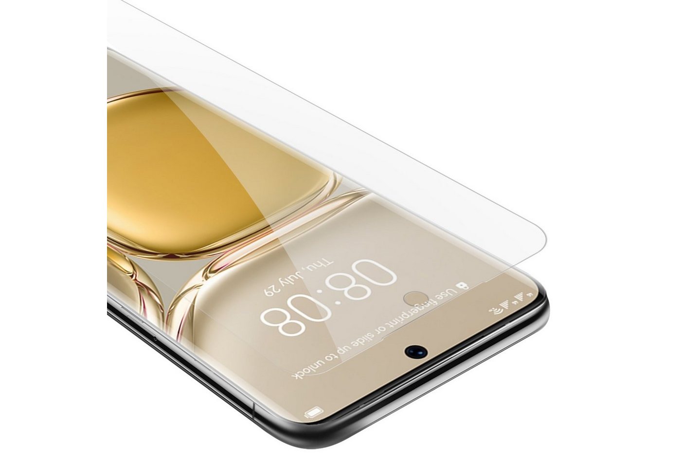 Cadorabo Schutzfolie für Huawei P50 PRO Schutzfolie, (1-St), Schutzfolie Panzer Folie (Tempered) Display Schutzglas 3D Touch Bild 4