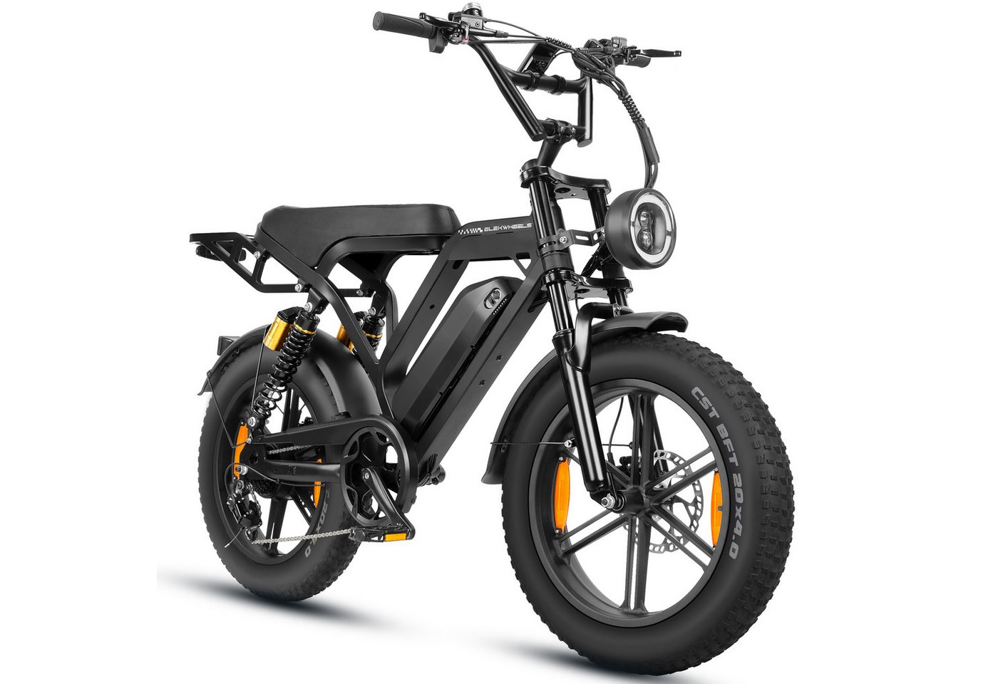 Vankel E-Bike E7-2.0 Elektrofahrrad 20” x 4 Damen u. Herren Pedelec 720Wh Max.108KM, Kettenschaltung, Heckmotor, 720 Wh, Pedelec, Elektrofahrrad E-Mountainbike für Erwachsene, E-bikes Bild 3