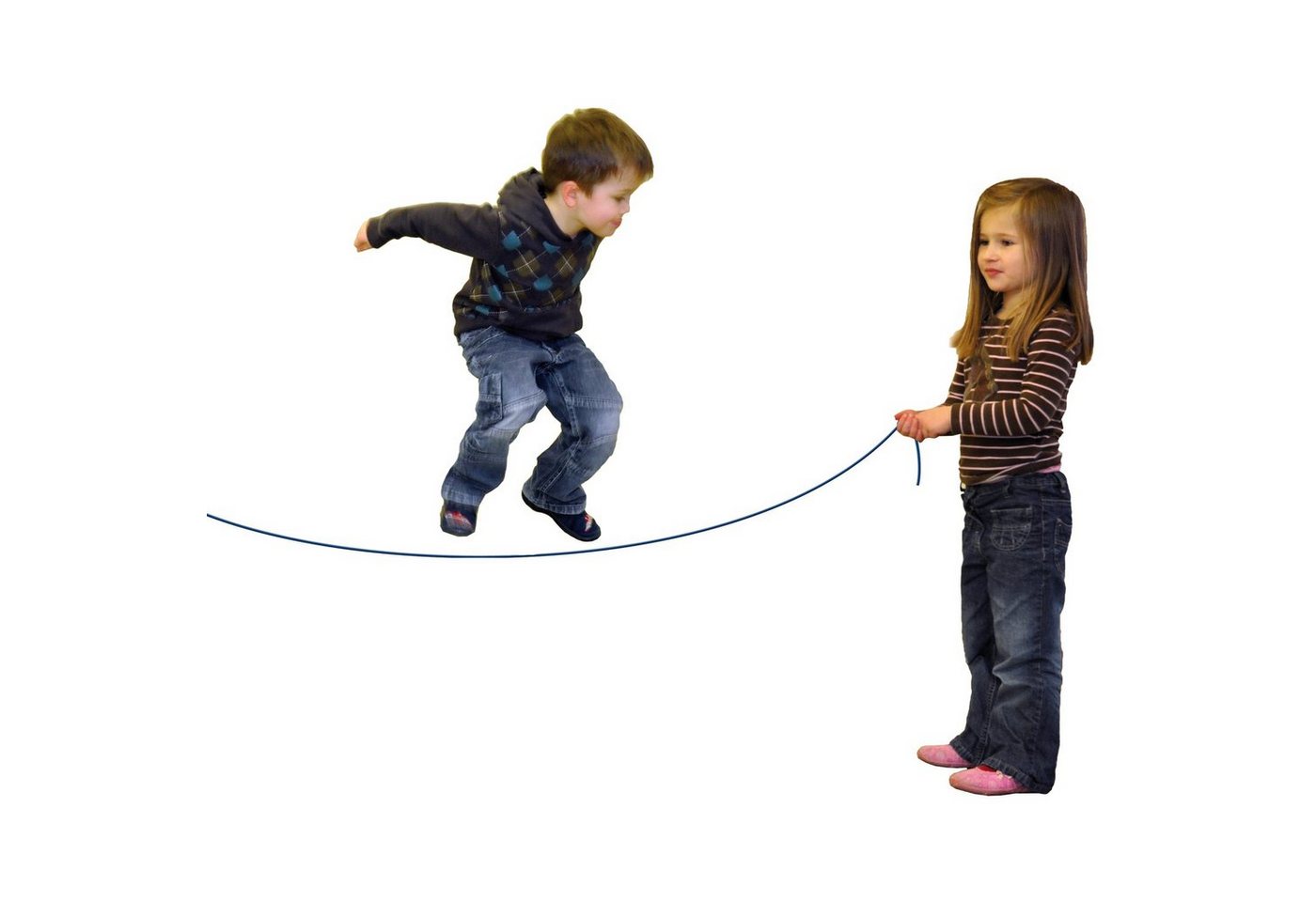 EDUPLAY Springseil Schwungseil Springseil, mit Federhaken & Drehwirbel, 5 m