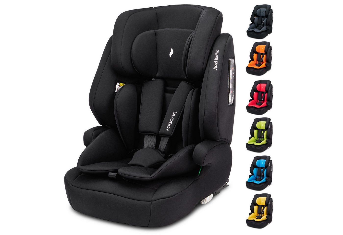 Osann Autokindersitz Jazzi Isofix, Kindersitz mit Isofix, Kindersitz ab 1 Jahr, ab: 15 Monate, bis: 12 Jahre, ab: 76 cm, bis: 150 cm, mitwachsendes Gurtsystem, waschbarer Bezug, extra weiche Polster Bild 4