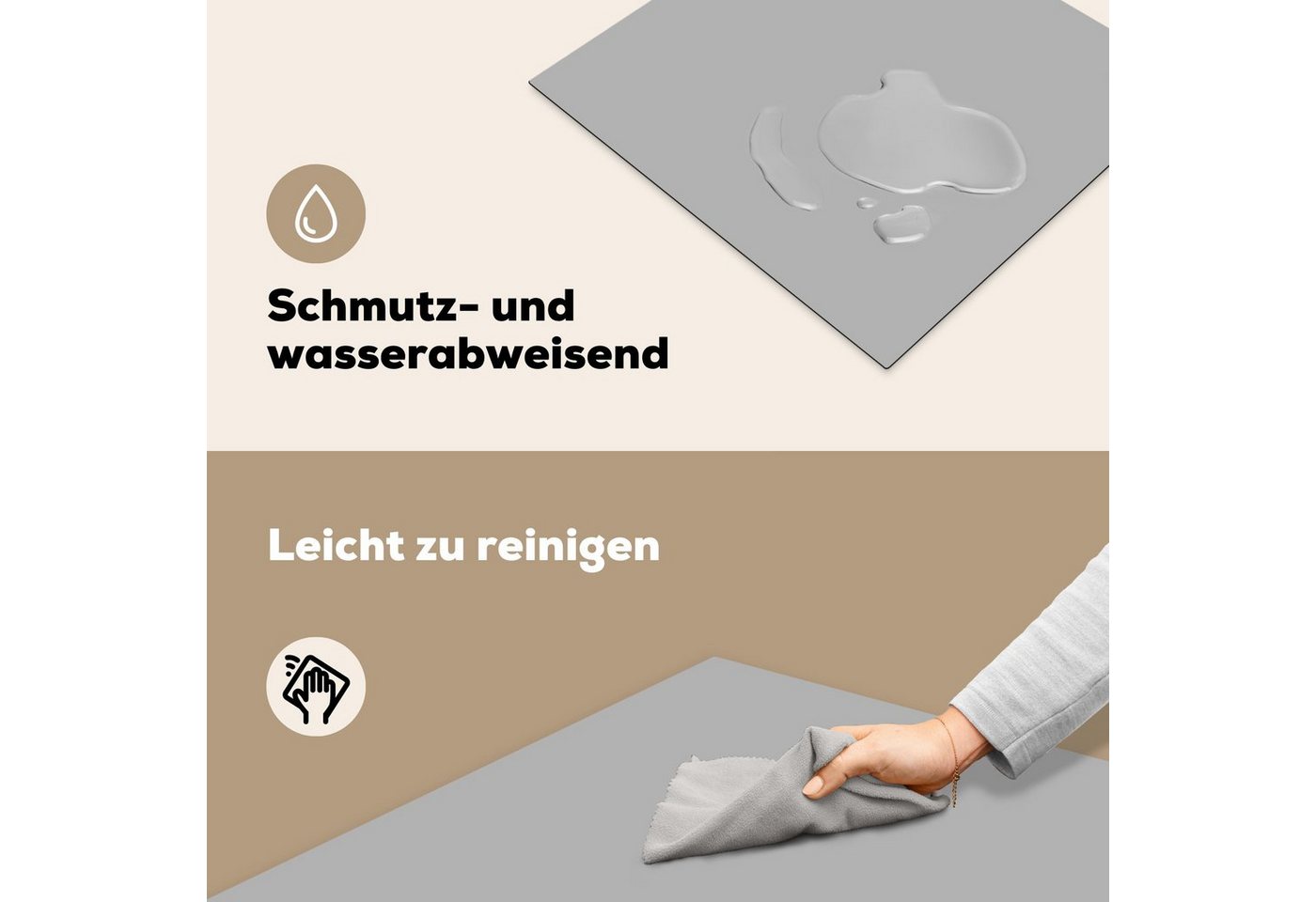 MuchoWow Herd-Abdeckplatte Grau - Unifarbener Druck, Vinyl, (1 tlg), Ceranfeldabdeckung Küche, Herdabdeckplatte Einteilig, 59x51 cm Bild 3