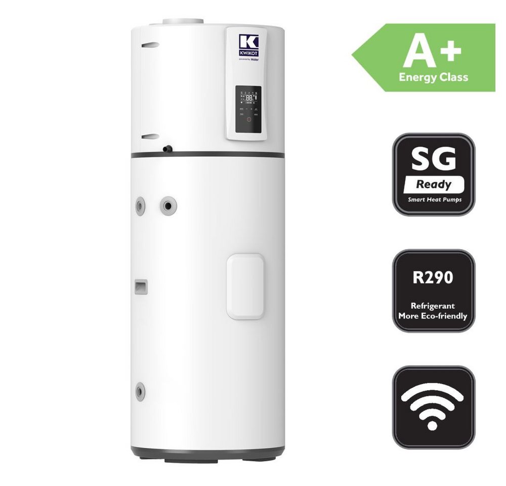 Haier Warmwasser-Wärmepumpe Kwikot by Haier 200 L Brauchwasserwärmepumpe Trinkwasser HP200M7C R290, Energieklasse A+