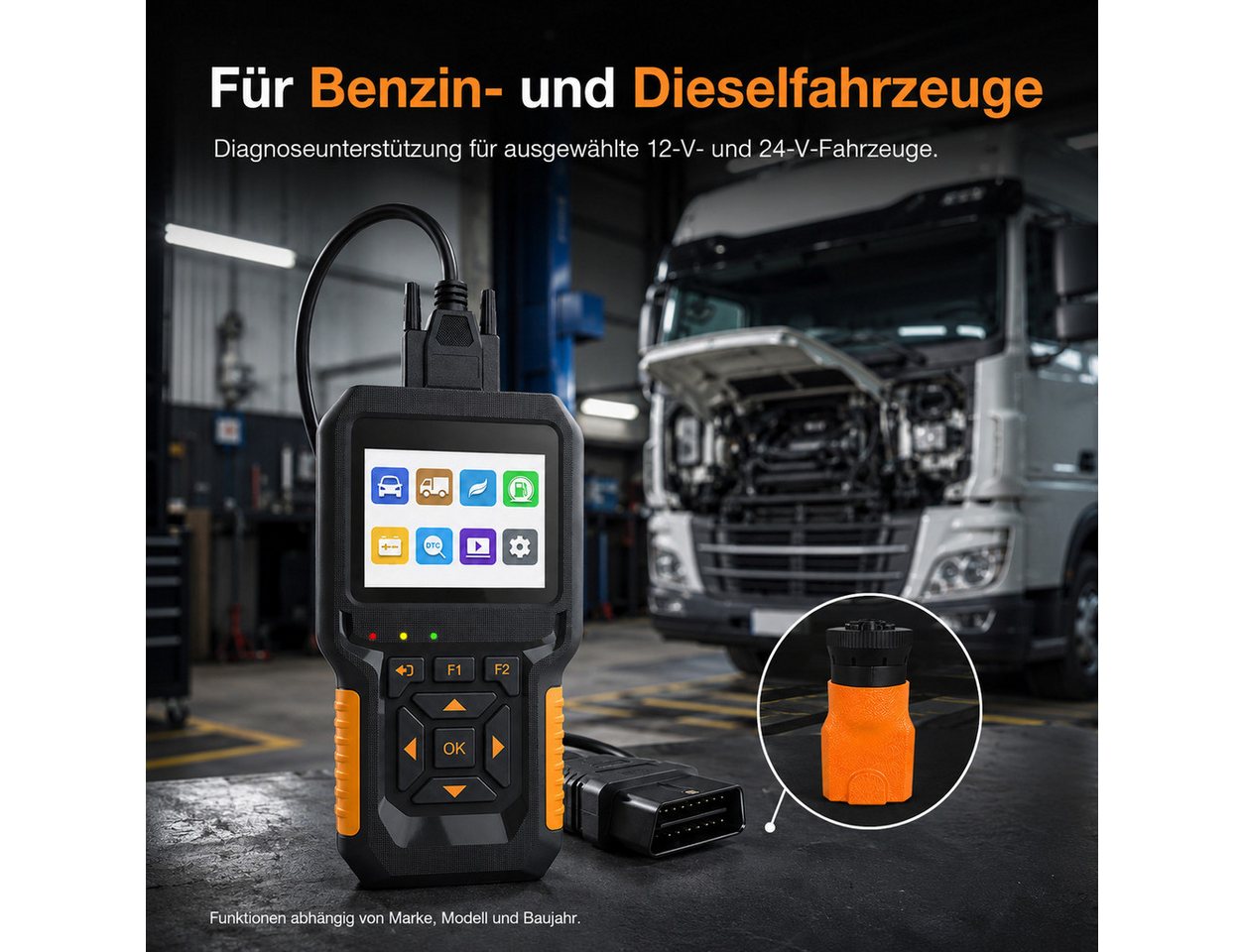 Tekoo OBD2-Diagnosegerät Kfz Diagnosegerät OBD2 Kfz Fehlerlesegerät 12V 24V, Set, Echtzeit-Datenstrom Bild 3