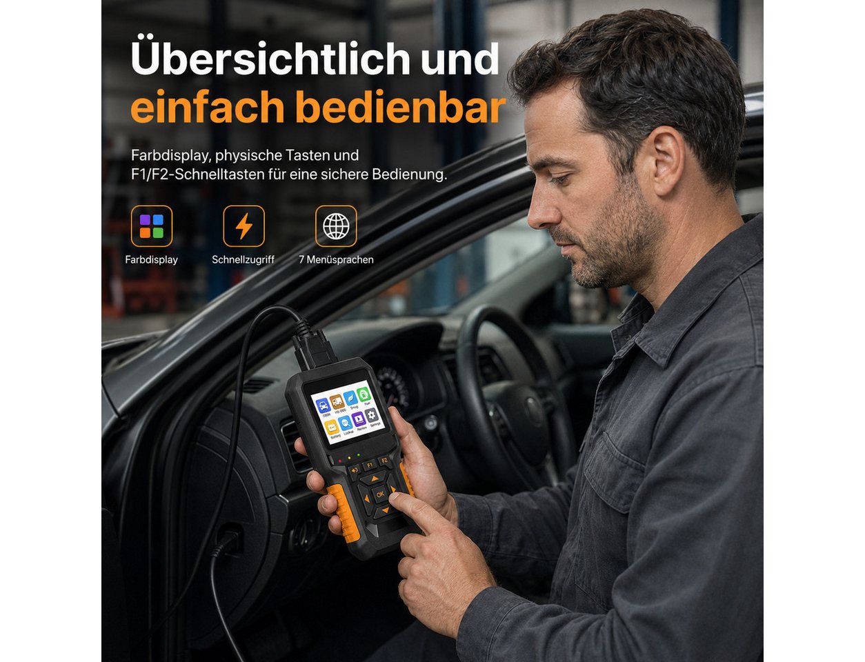 Tekoo OBD2-Diagnosegerät Kfz Diagnosegerät OBD2 Kfz Fehlerlesegerät 12V 24V, Set, Echtzeit-Datenstrom Bild 5