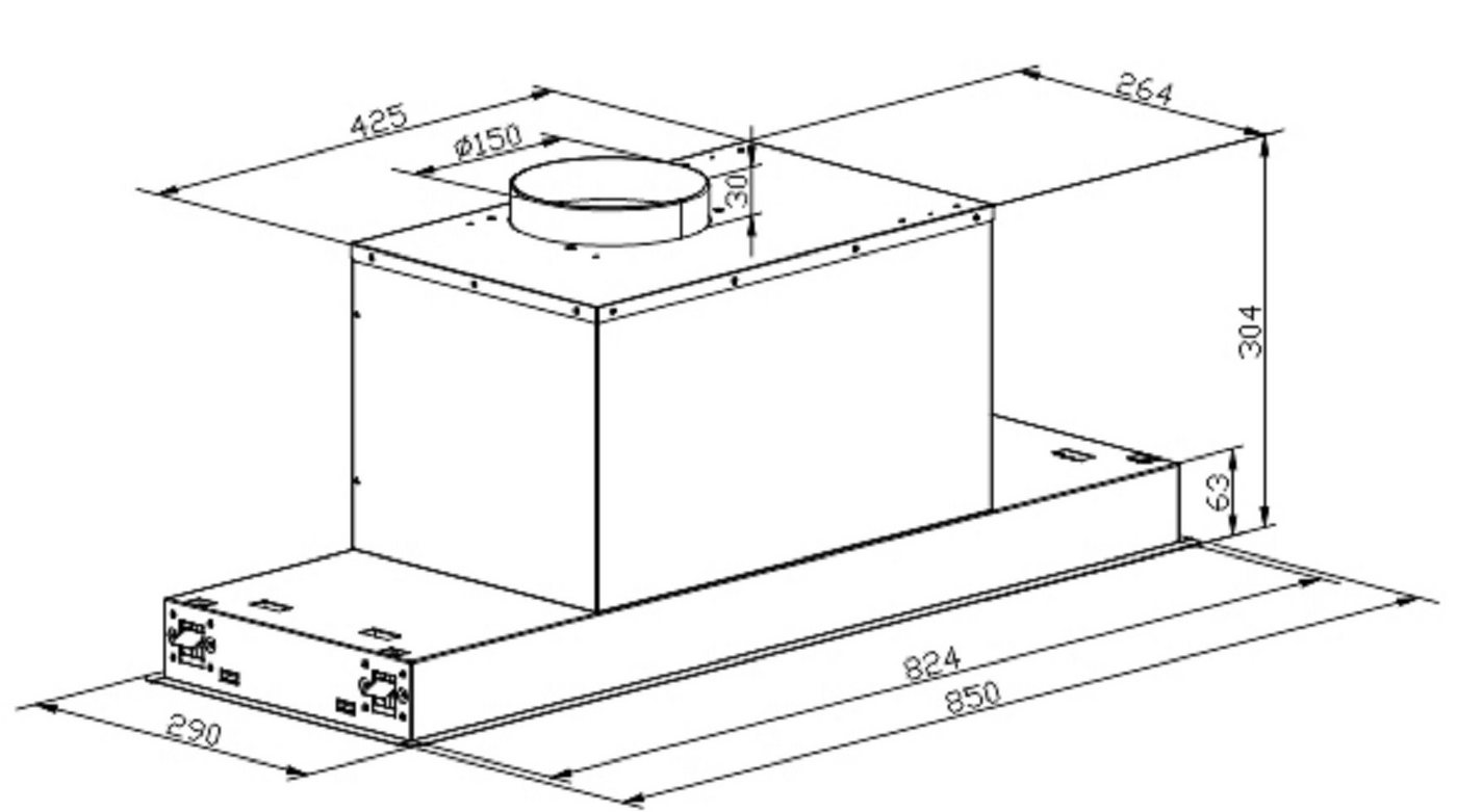 Kaiser Küchengeräte Lüfterbaustein EA 945 Eco..... Edelstahl, Einbau Dunstabzugshaube 85 cm, 650 m³/h,LED