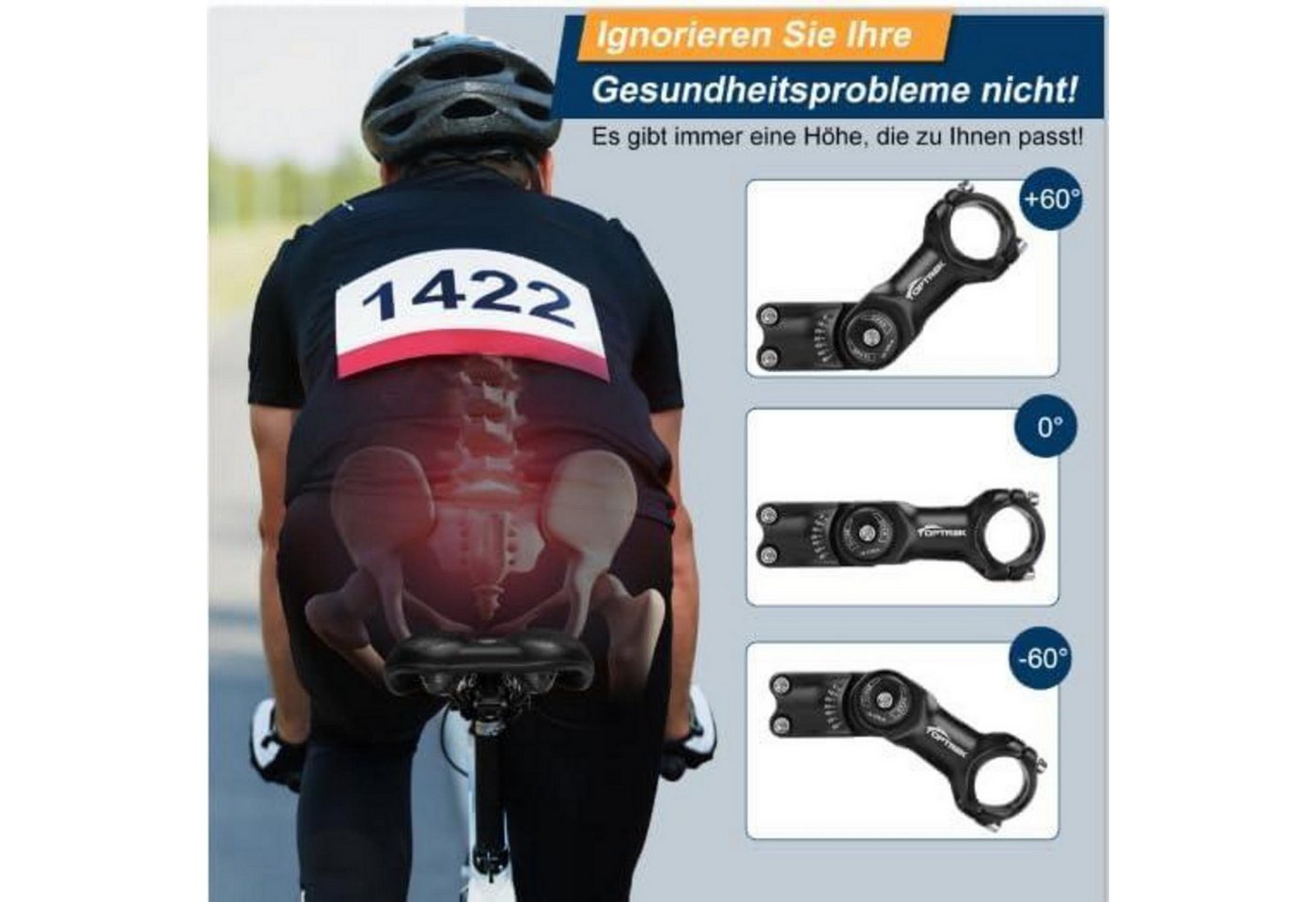 LuxusKollektion Lenkervorbau Lenkervorbau 31,8mm 130mm Aluminium verstellbar MTB 31.8 X 130mm Bild 3