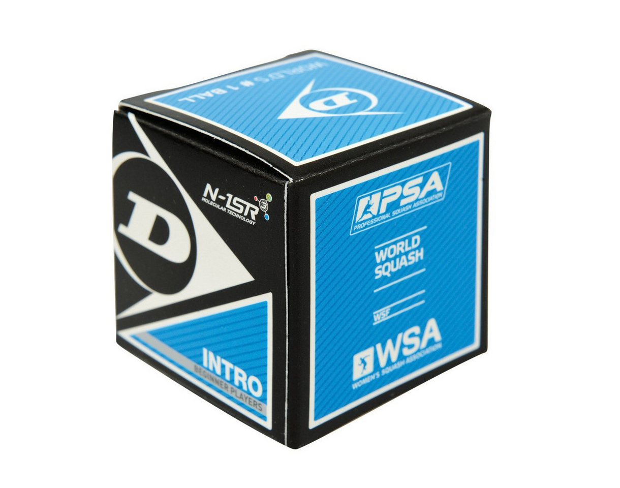 Dunlop Squashball Intro (blauer Punkt, Speed schnell) schwarz - 1 Ball