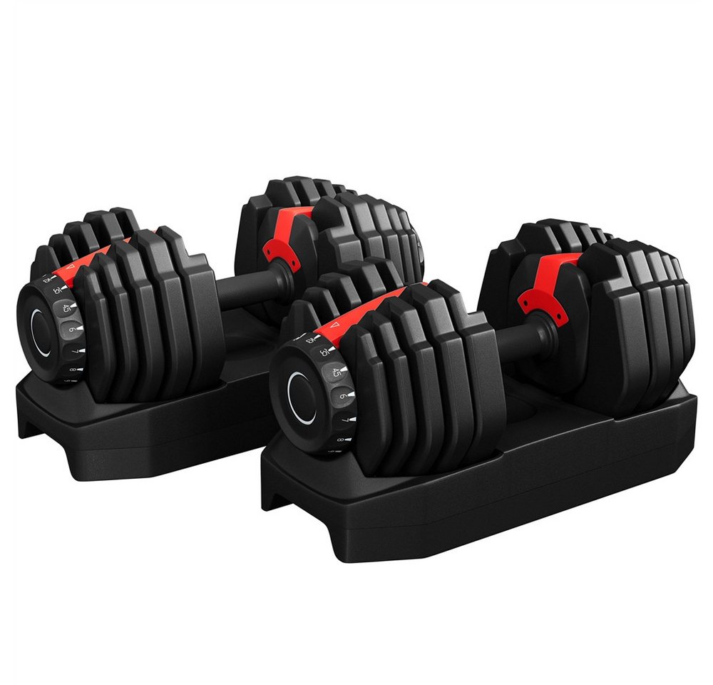 Yaheetech Hantel-Set 15-in-1 Kurzhantel mit einstellbaren Gewichtsstufen von 2,5 bis 24 kg, 1-Sekunde-Schnelleinstellung, für Zuhause & Fitnessstudio Bild 2