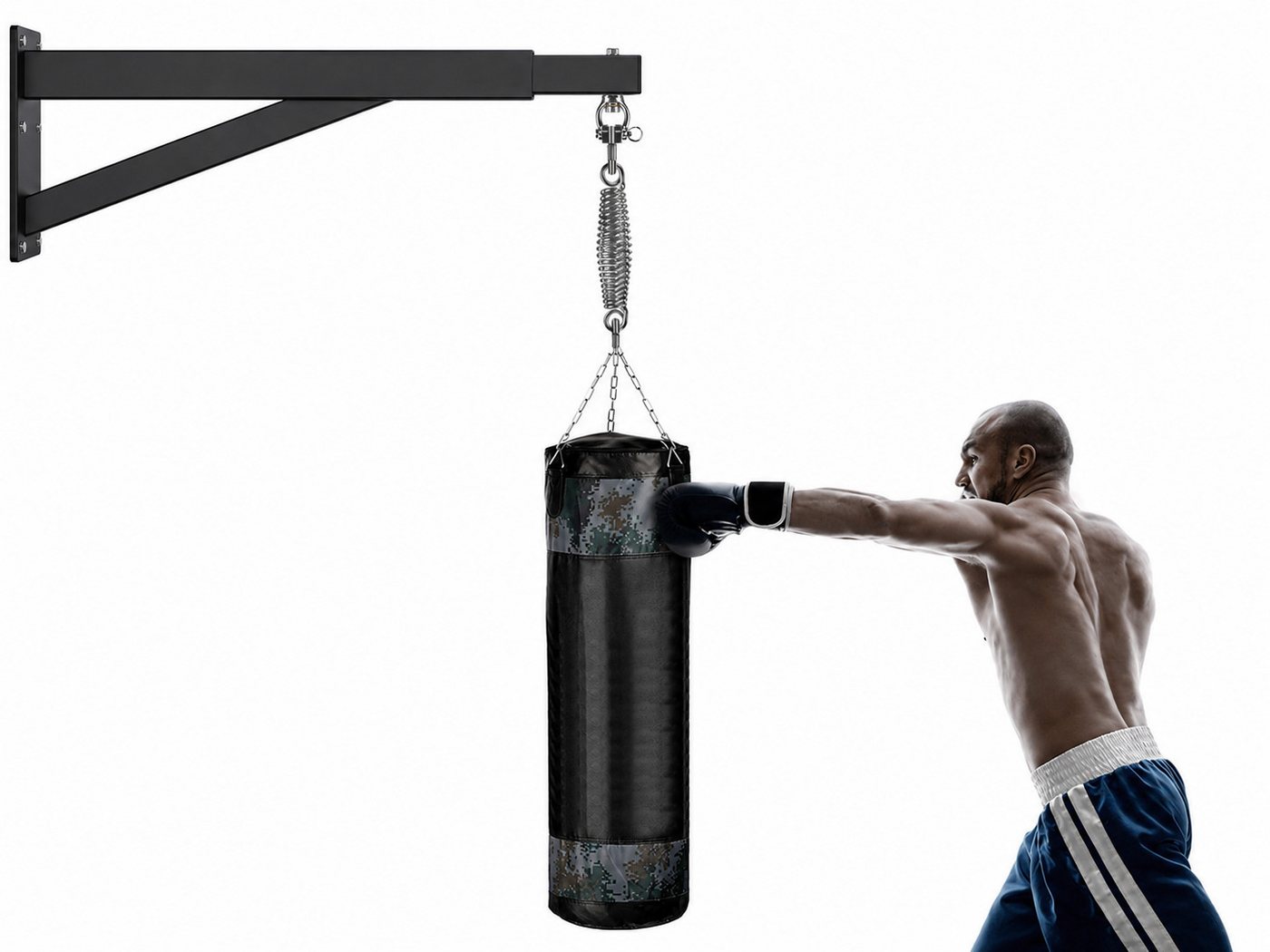 BeneLabel Boxsackhalterung 360° schwenkbar & längenverstellbar, Boxsack Wandhalterung, (Robuste Sandsack Halterung für MMA, Kickboxen & Muay Thai) Bild 2