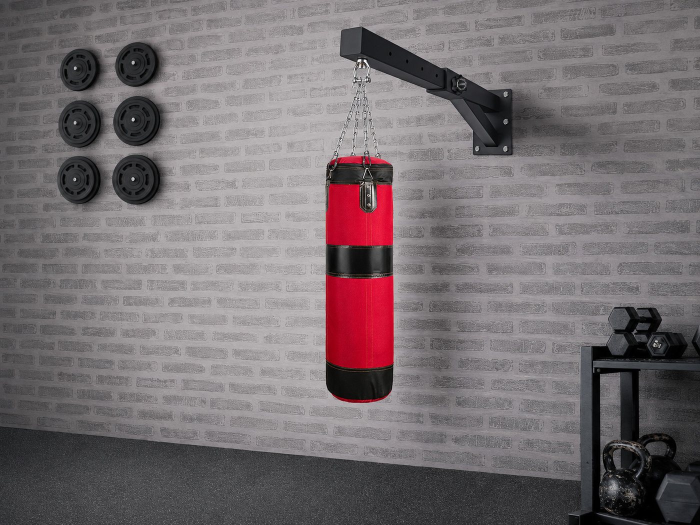 BeneLabel Boxsackhalterung 360° schwenkbar & längenverstellbar, Boxsack Wandhalterung, (Robuste Sandsack Halterung für MMA, Kickboxen & Muay Thai) Bild 3