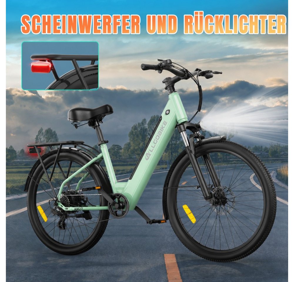 SSY E-Bike Elektrofahrrad fur Erwachsene, Heckmotor, (Komfortables E-Bike für Damen), Rahmen aus Karbonstahl Bild 3