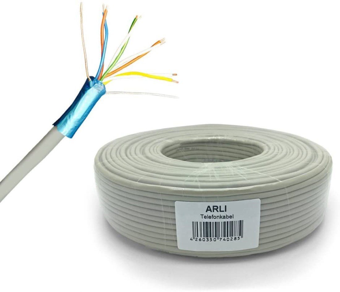 ARLI 25m Telefon Kabel 4 x 2 x 0,6 mm 8 Adern Verlegekabel J-Y(ST)Y Installationskabel, RJ11, Telefon (2500 cm), 4x2x0,6 mm ISDN Telefonkabel Sprechanlagen Klingel Anlagen Leitung Bild 3