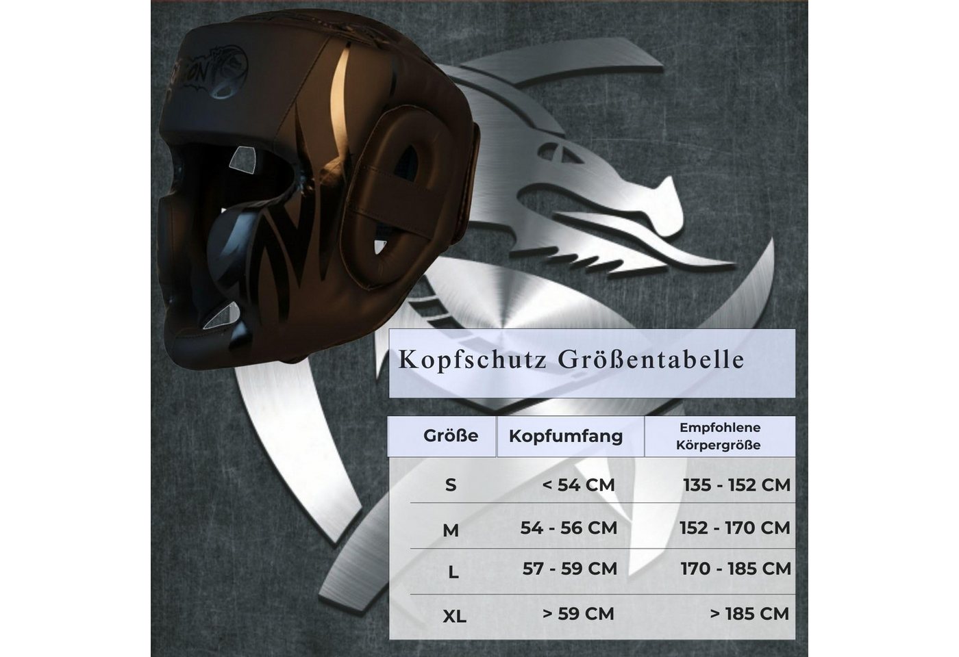 DragonDo Kopfschutz Boxhelm Mamba für Kickboxen, Boxen & MMA - Hochwertiger Kampfsport Bild 3