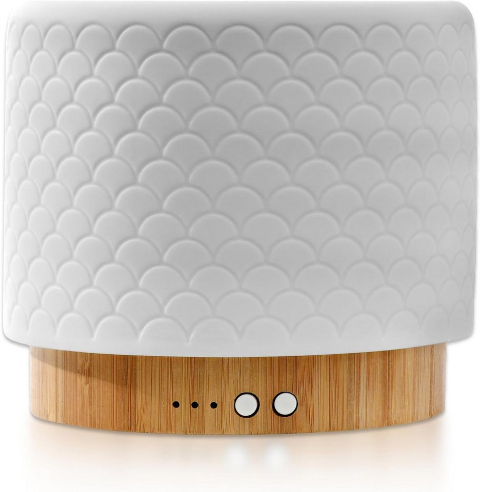 QIDOSHA Diffuser Tadasana Aroma Diffusor, 0,28 l Wassertank, Echtholz & Keramik-Haube Bild 5