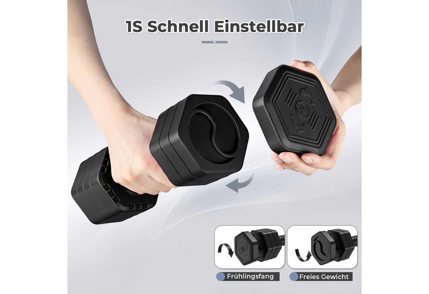 Dripex Hantel-Set Hanteln Set 2,5kgx2, 5kgx2 oder 7,5kgx2, Verstellbare 6 Hantelplatten