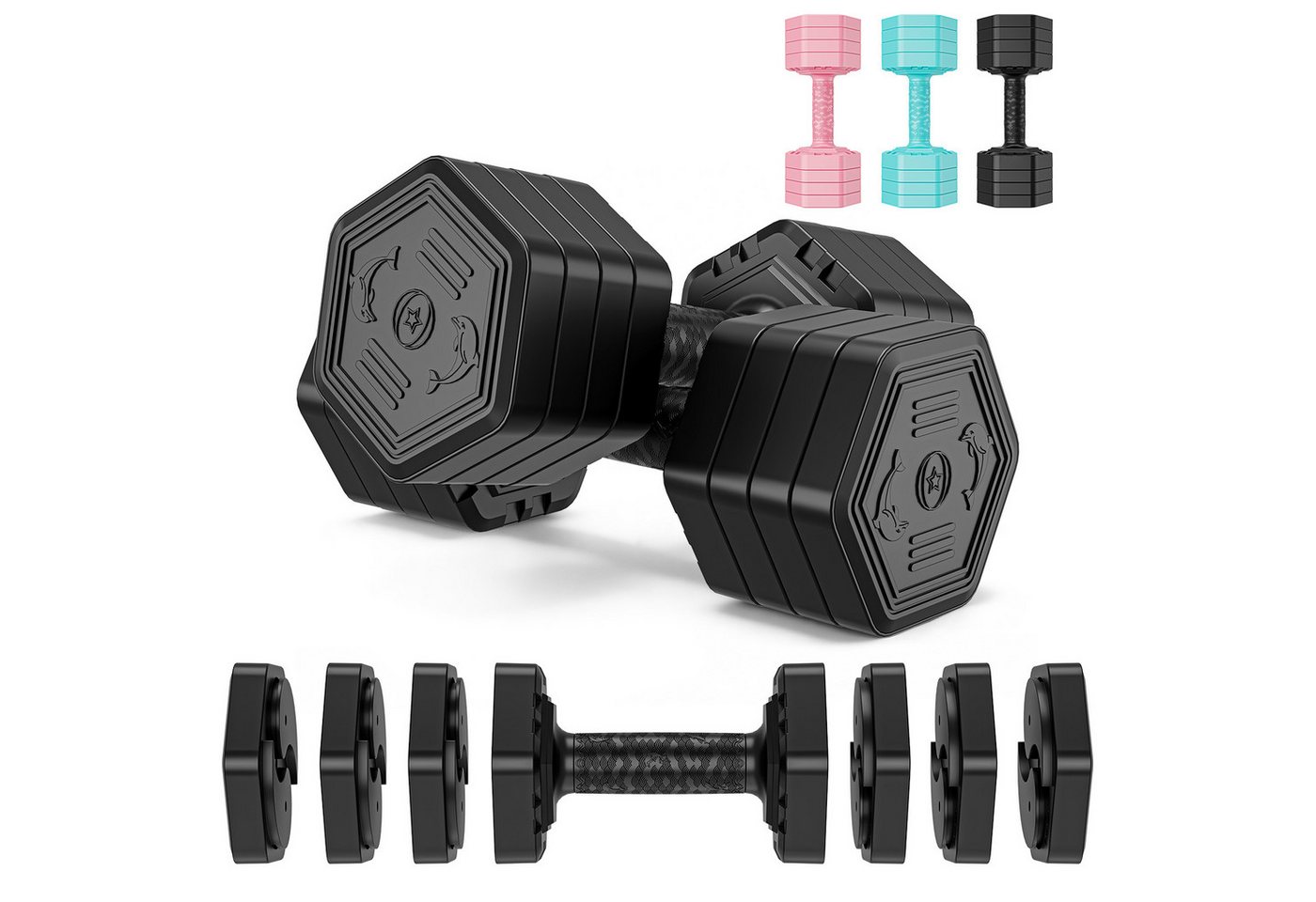 Dripex Hantel-Set Hanteln Set 2,5kgx2, 5kgx2 oder 7,5kgx2, Verstellbare 6 Hantelplatten Bild 2