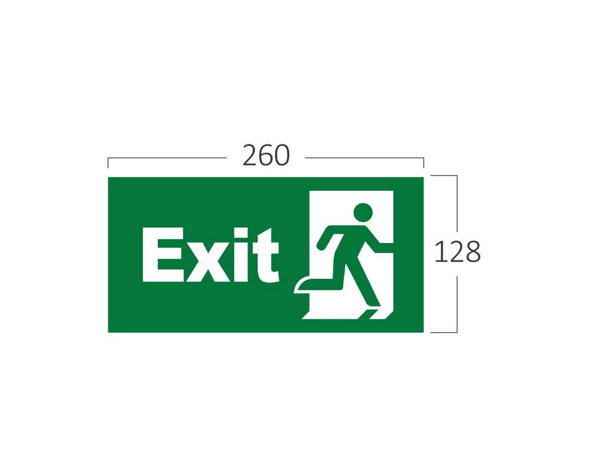 Braytron Hinweisschild Einlegeschild Ersatzschild für Notleuchte Fluchtweg Notausgang PVC, (1 St), Einlegeschild / Wechselschild 260 x 128 mm