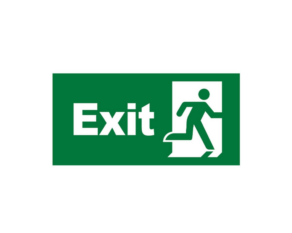 Braytron Hinweisschild Einlegeschild Ersatzschild für Notleuchte Fluchtweg Notausgang PVC, (1 St), Einlegeschild / Wechselschild 260 x 128 mm Bild 2