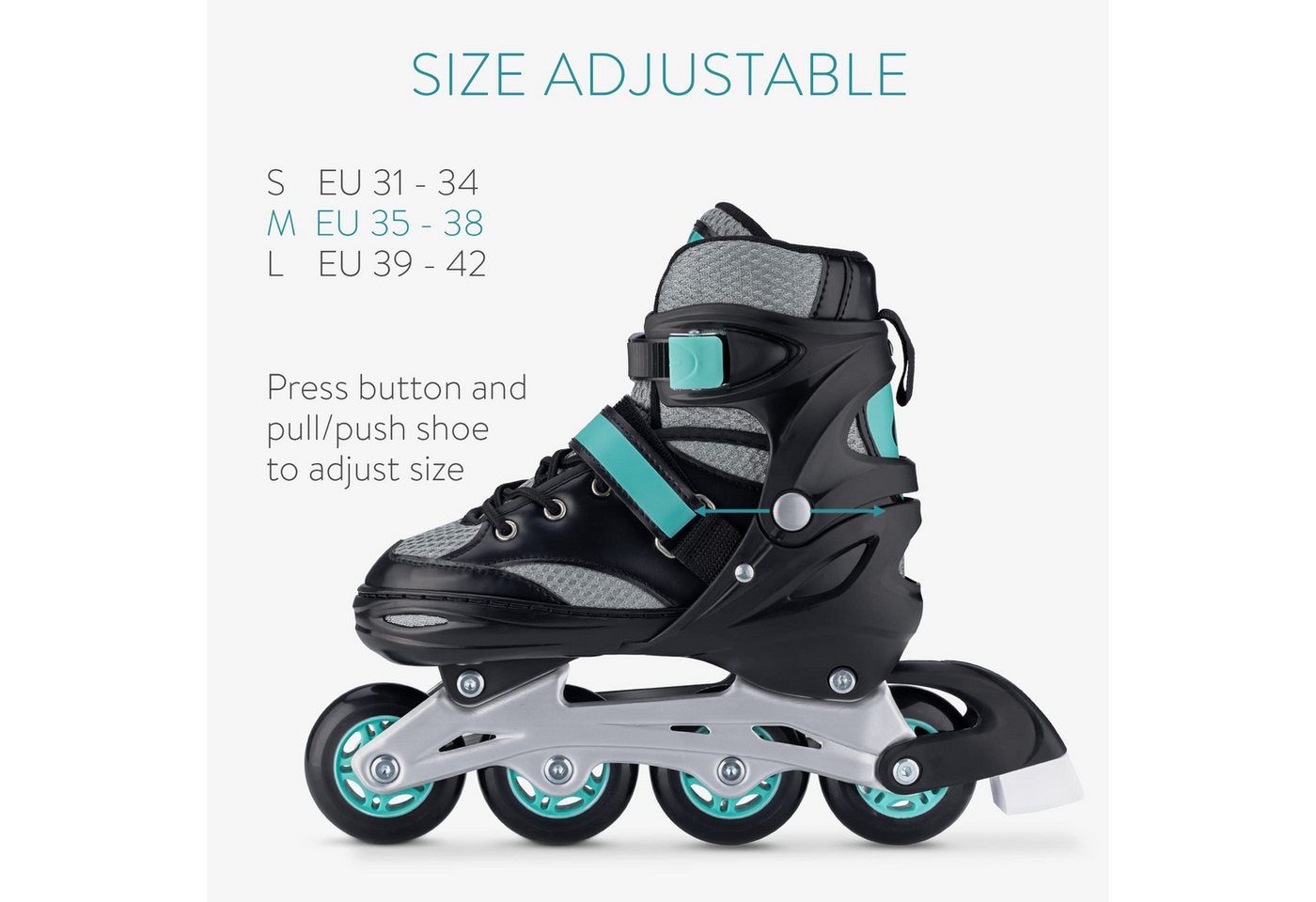 Navaris Inlineskates Navaris Inlineskates verstellbar ABEC-7 Größe M 35–38 Blau