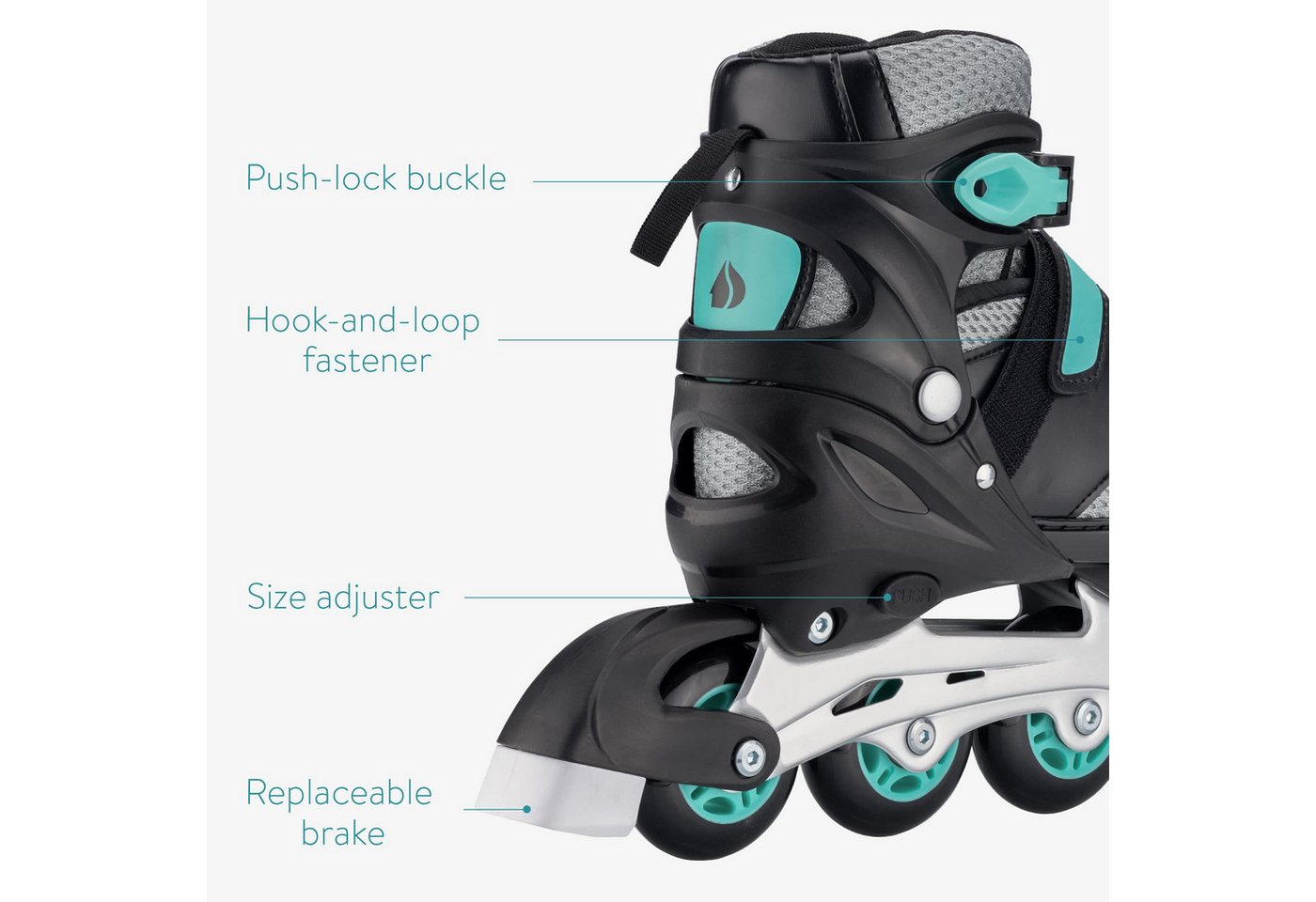 Navaris Inlineskates Navaris Inlineskates verstellbar ABEC-7 Größe M 35–38 Blau Bild 2