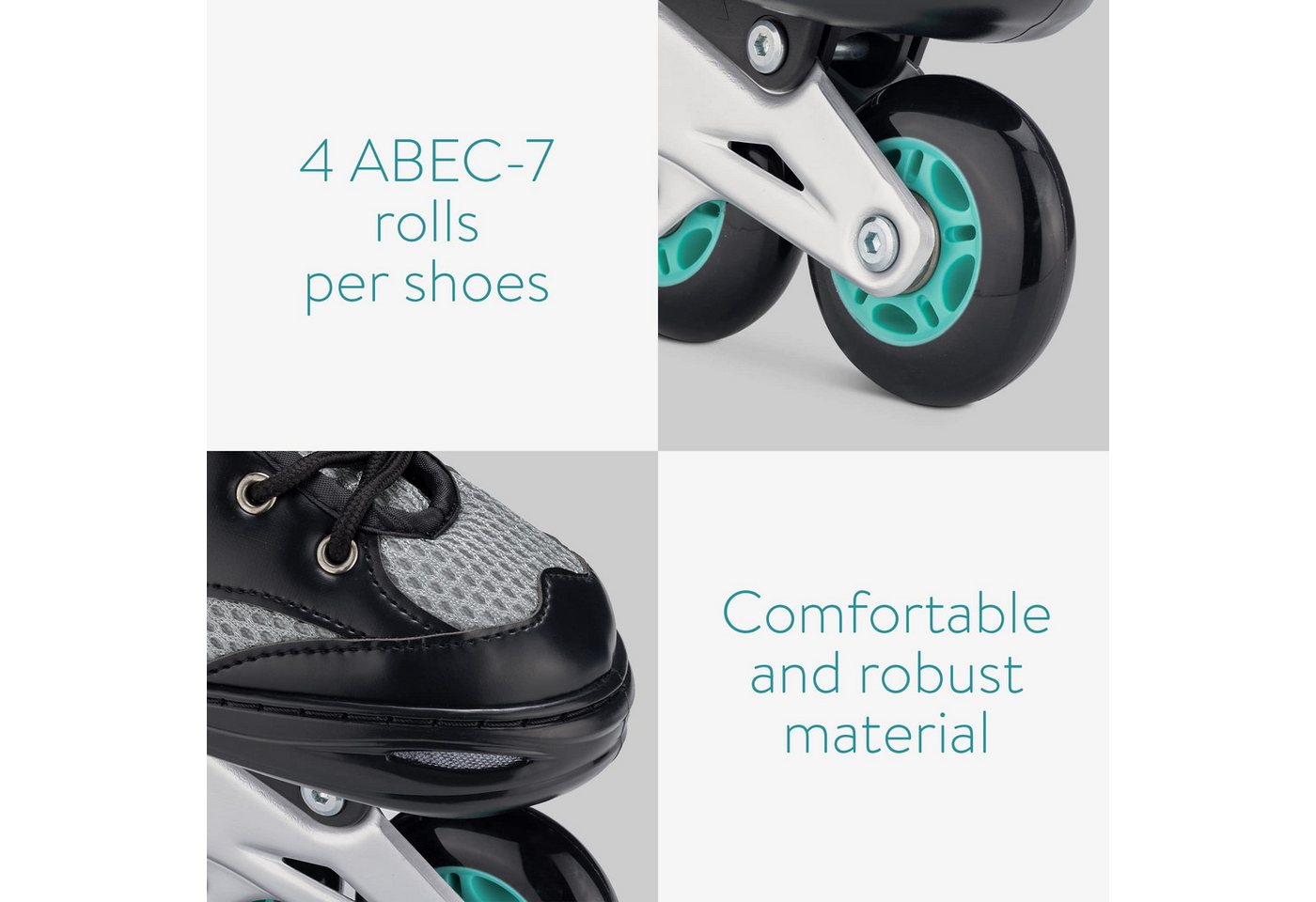 Navaris Inlineskates Navaris Inlineskates verstellbar ABEC-7 Größe M 35–38 Blau Bild 3