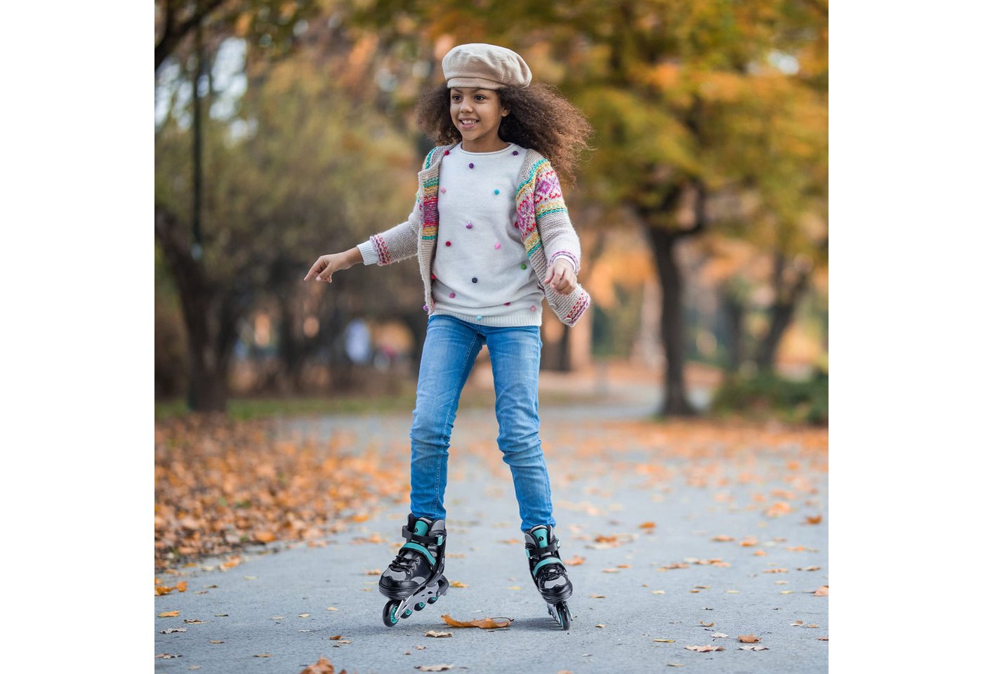 Navaris Inlineskates Navaris Inlineskates verstellbar ABEC-7 Größe M 35–38 Blau Bild 4