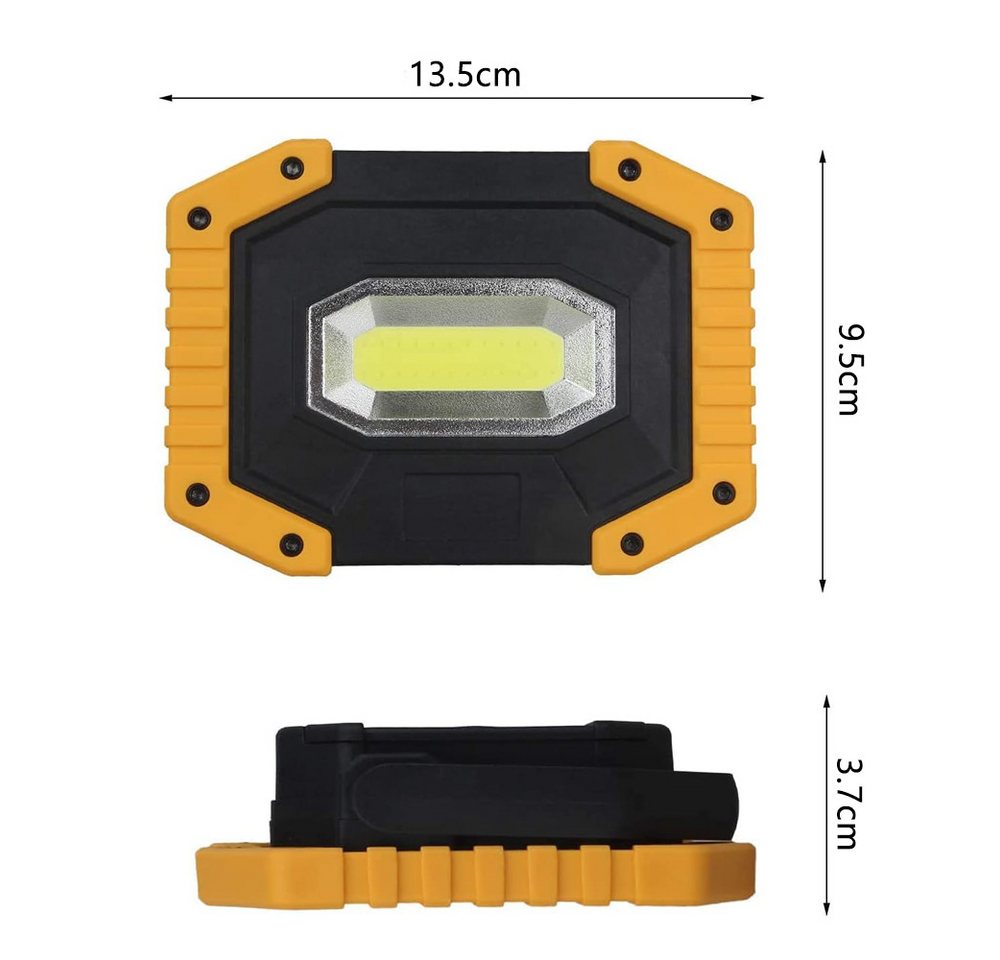 AFKSMILE LED Taschenlampe LED Baustrahler 2 Stück,Campinglampe Tragbar,Wiederaufladbare Strahler Bild 3