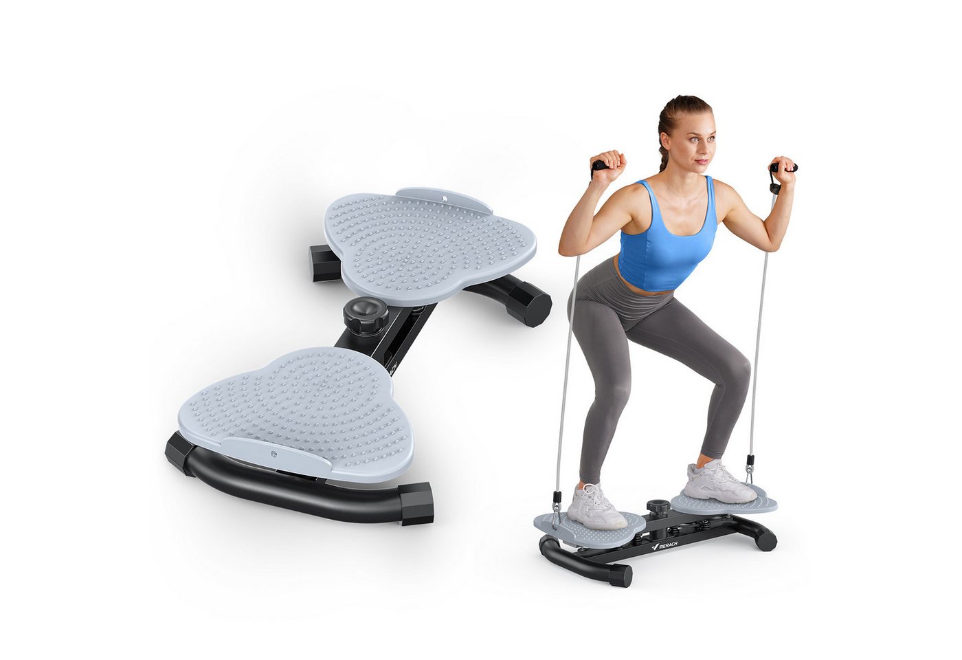 MERACH Heimtrainer Multitrainer Heimtrainer für Taille, Core & effektives Fitnesstraining (Multitrainer Fitness Set mit 2 Widerstandsbändern für Ganzkörper, 1-tlg., Multitrainer inkl. 2 Zugbändern für Oberkörper & Taille Training), Multitrainer bis 136 kg, leises Heimtraining für Taille & Figur Bild 3