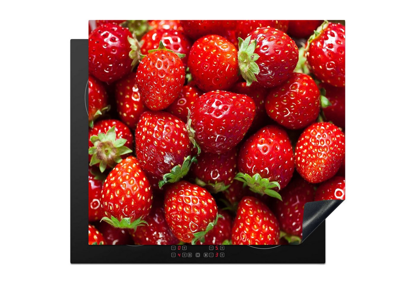 MuchoWow Herd-Abdeckplatte Erdbeeren - Rot - Obst - Früchte, Vinyl, (1 tlg), Abdeckplatte für Ceranfeld, Herd Inductionsmatte, 57.6x51.6 cm Bild 5