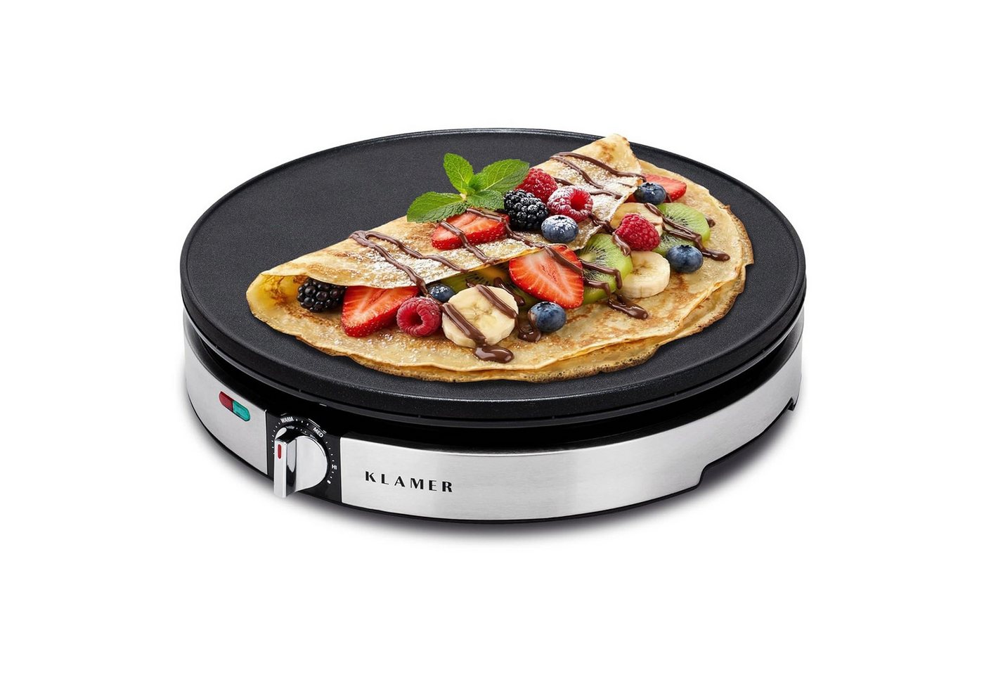 KLAMER Crêpesmaker Backfläche mit 30cm Ø, antihaftbeschichtete Platte, inkl. Teigverteil…, 1400 W, Ø 30 cm, Antihaftbeschichtung, 30cm Platte, Stufenlose Temperatureinstellung Bild 4