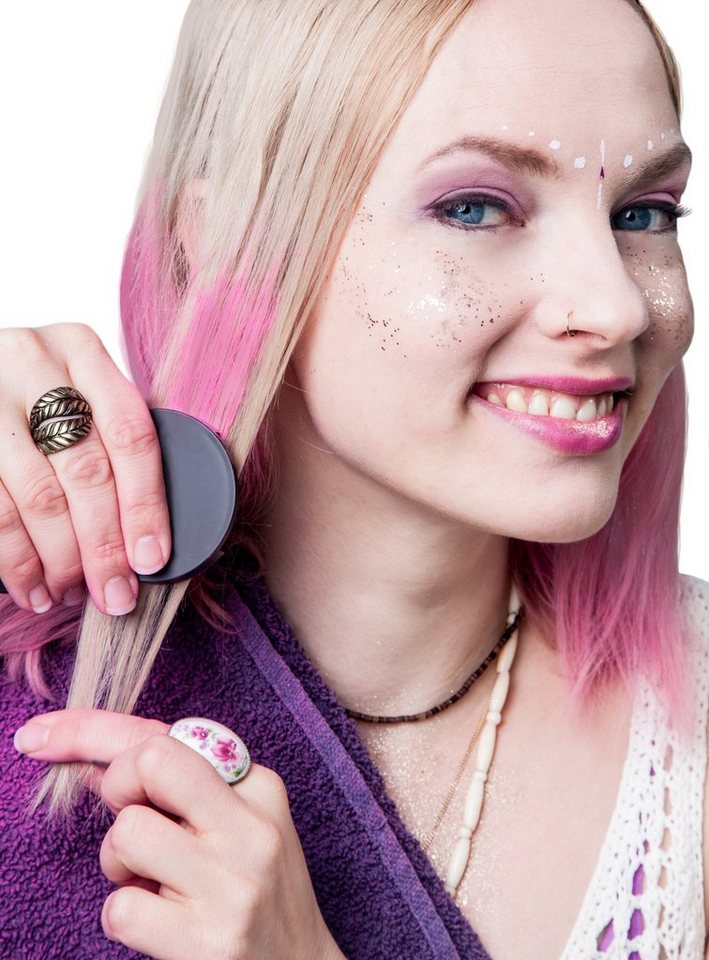 Metamorph Theaterschminke Haarkreide Haarfarbe Pink für Karneval Halloween, Pimpt Euer Haar! Schnell & easy anwendbar, toller Effekt! Bild 2