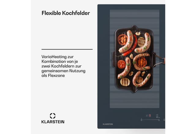 Klarstein Induktions-Kochfeld Delicatessa 77 Flex, Kochfelder Induktion Hob Küche Flex 4 Zonen