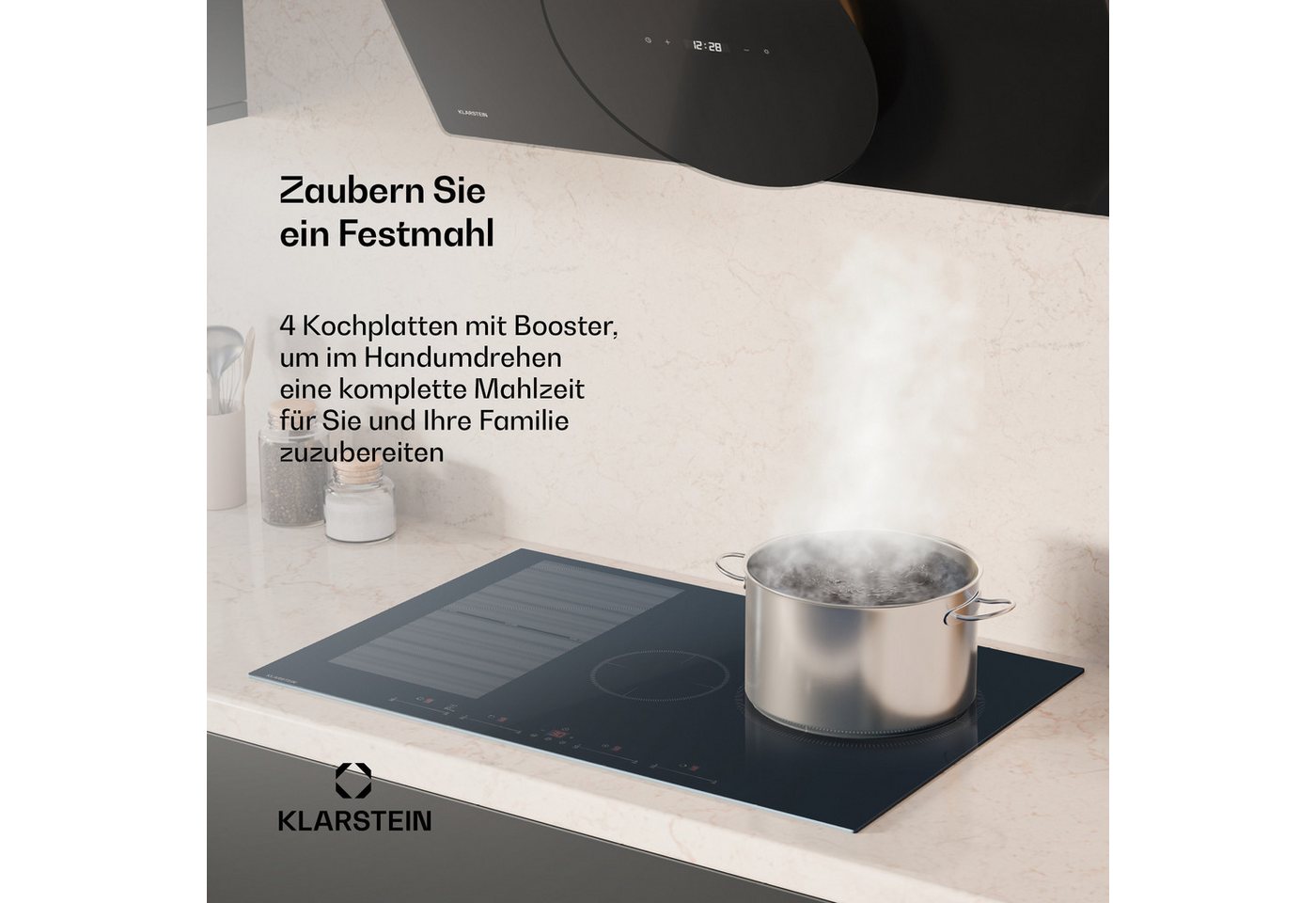 Klarstein Induktions-Kochfeld Delicatessa 77 Flex, Kochfelder Induktion Hob Küche Flex 4 Zonen Bild 3