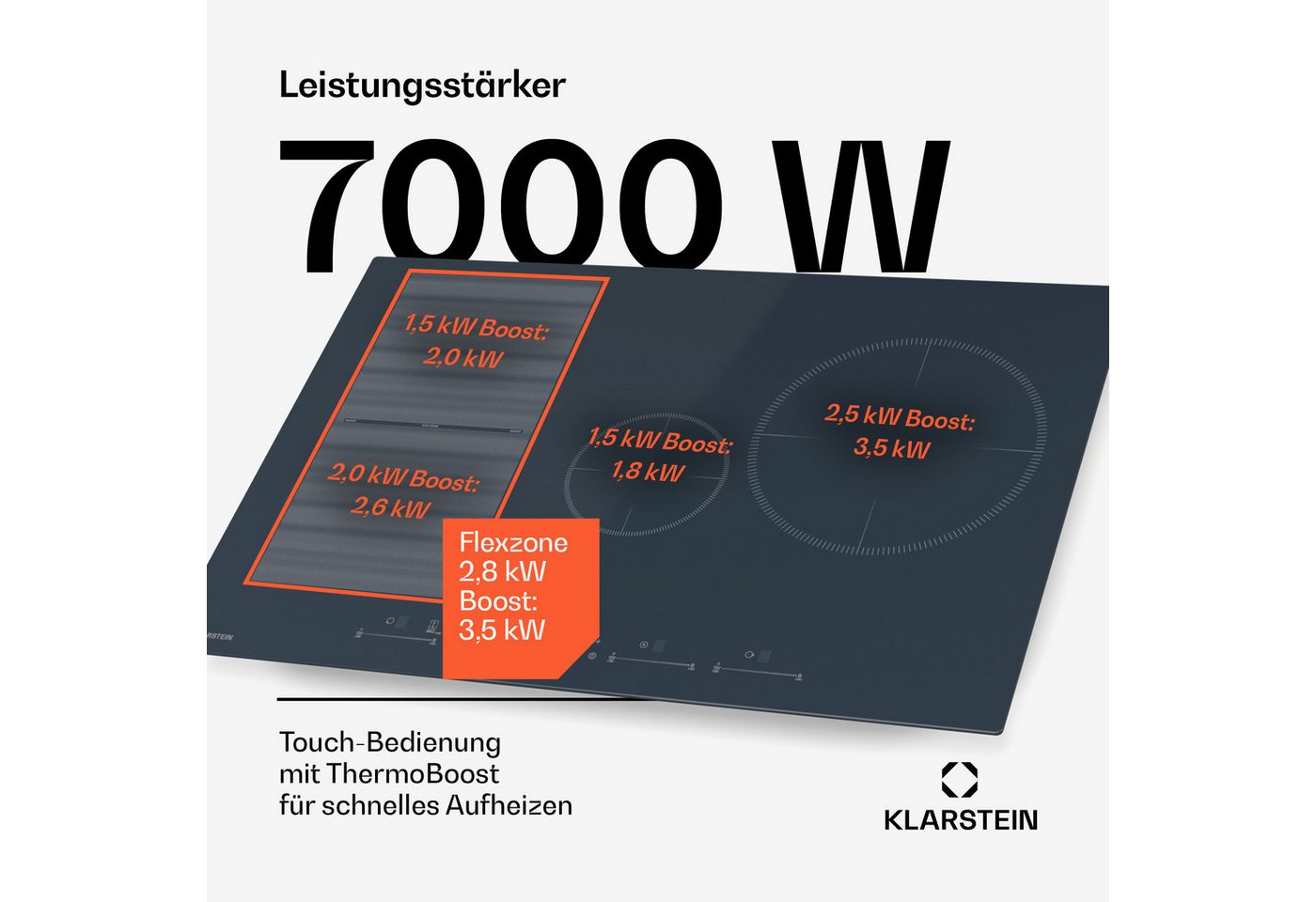 Klarstein Induktions-Kochfeld Delicatessa 77 Flex, Kochfelder Induktion Hob Küche Flex 4 Zonen Bild 5