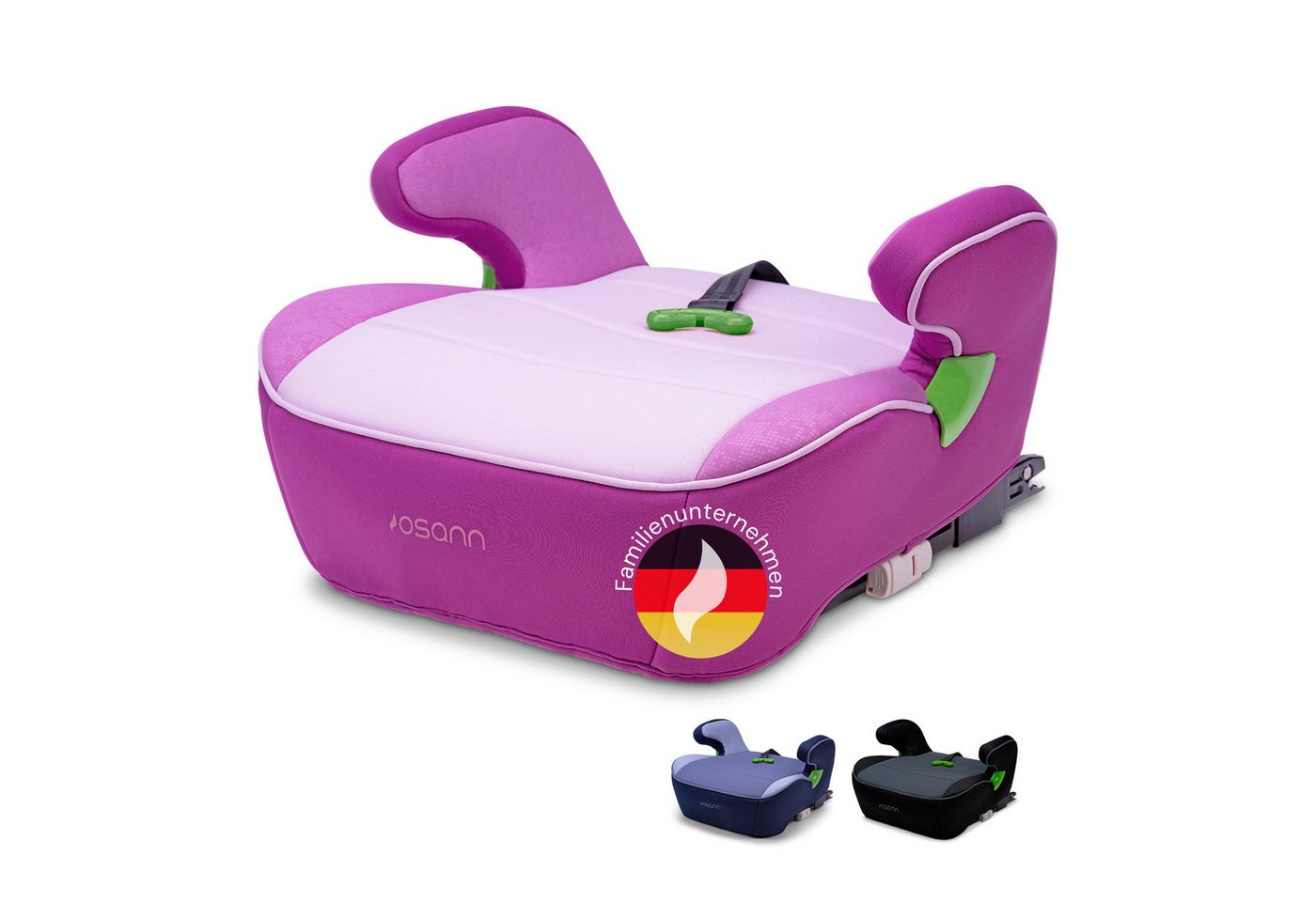 Osann Kindersitzerhöhung Junior Isofix Gurtfix, Sitzerhöhung Kinder mit Isofix, ab: 7 Jahren, bis: 12 Jahre, ab: 126 cm, bis: 150 cm, Kindersitzerhöhung mit Isofix + Gurtfix für optimierten Gurtverlauf