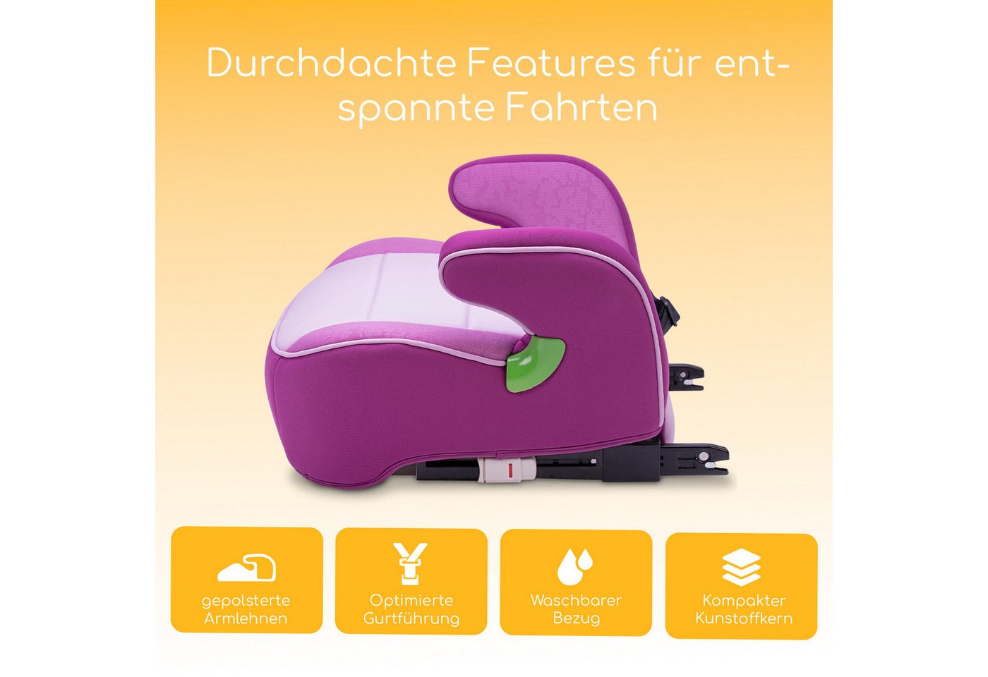 Osann Kindersitzerhöhung Junior Isofix Gurtfix, Sitzerhöhung Kinder mit Isofix, ab: 7 Jahren, bis: 12 Jahre, ab: 126 cm, bis: 150 cm, Kindersitzerhöhung mit Isofix + Gurtfix für optimierten Gurtverlauf Bild 3
