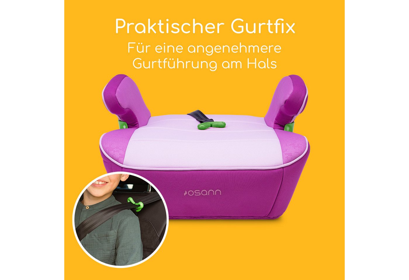 Osann Kindersitzerhöhung Junior Isofix Gurtfix, Sitzerhöhung Kinder mit Isofix, ab: 7 Jahren, bis: 12 Jahre, ab: 126 cm, bis: 150 cm, Kindersitzerhöhung mit Isofix + Gurtfix für optimierten Gurtverlauf Bild 4