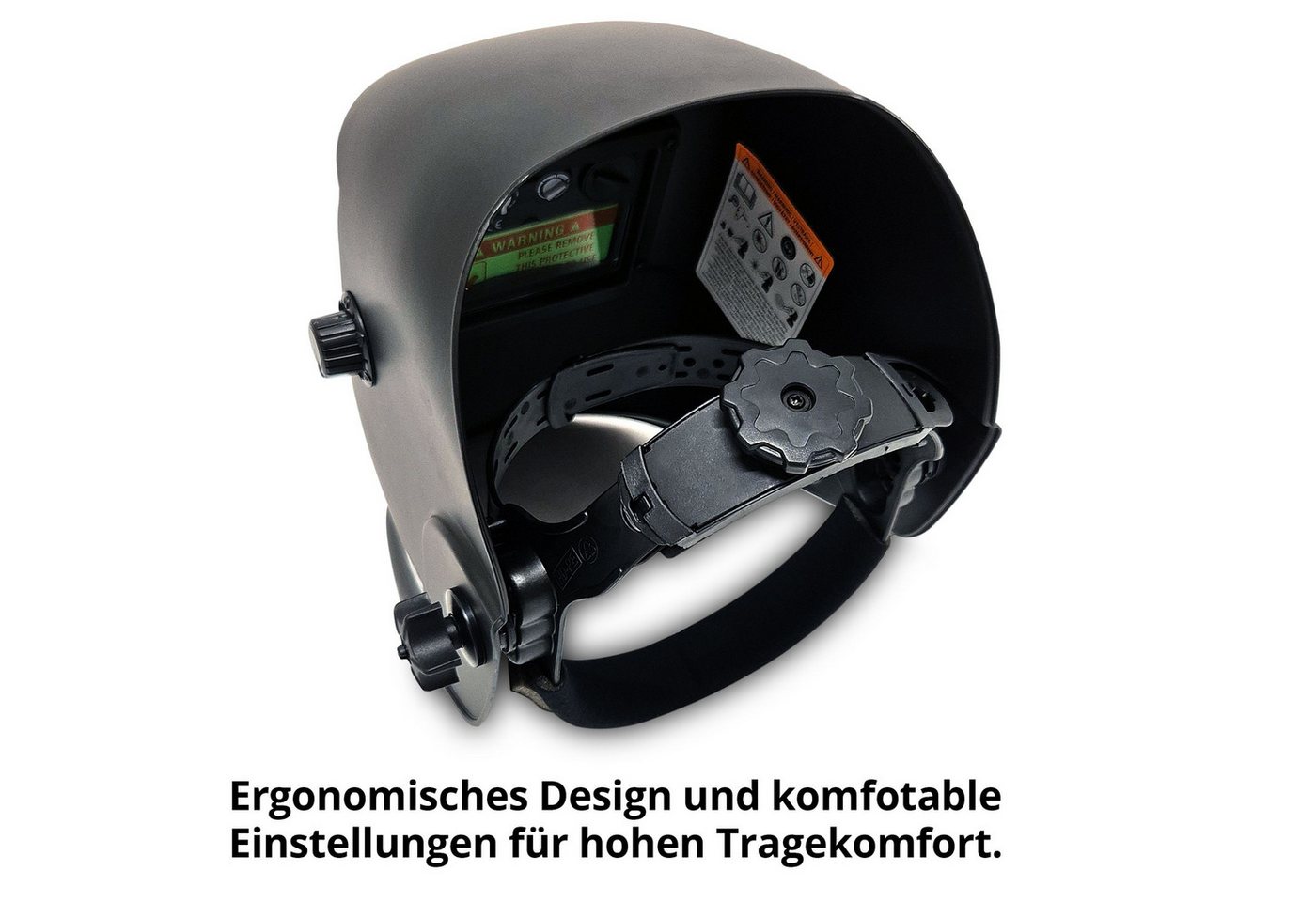 Hecht Schweißhelm 900255 Automatik DIN 9-13 mit Schleifmodus, selbstverdunkelnd (1-tlg), UV-/IR-Schutz DIN 16, großes Sichtfeld 92x42 mm, Solarbetrieb Bild 4