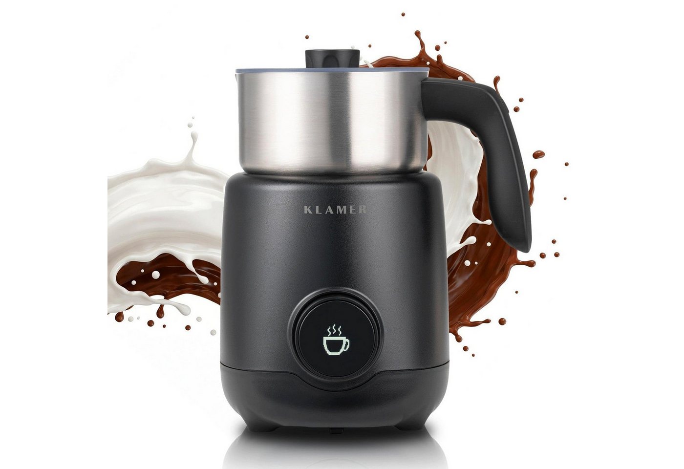 KLAMER Milchaufschäumer 400 ml, wärmt auch Babymilch auf 32 bis 42 Grad, 550 W, Abschaltautomatik, Variable Schaum-Einstellung, 400 ml Behälter Bild 2