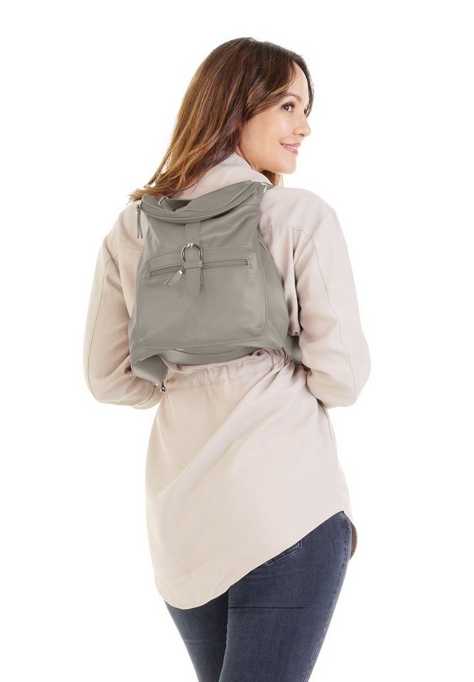 forty° Cityrucksack FORTY° Damen echt Leder, Made in Italy, echt Leder, Made in Italy Bild 4