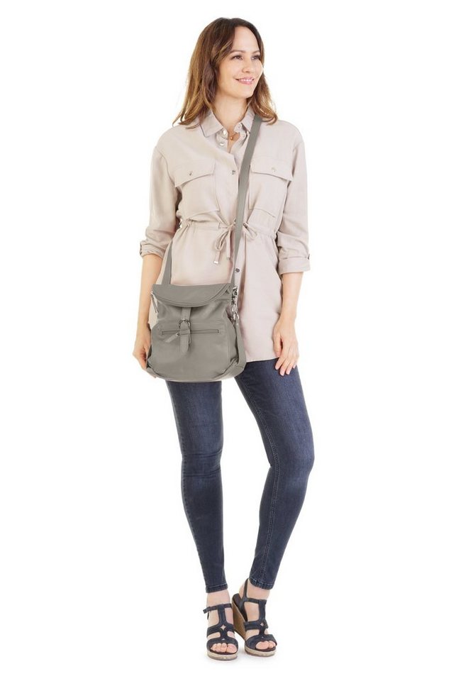 forty° Cityrucksack FORTY° Damen echt Leder, Made in Italy, echt Leder, Made in Italy Bild 5