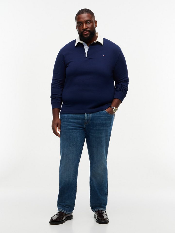 Tommy Hilfiger Big & Tall Rugbyshirt BT-ESSENTIAL SOLID RUGBY Große Größen, kontrastfarbener Kragen Bild 2